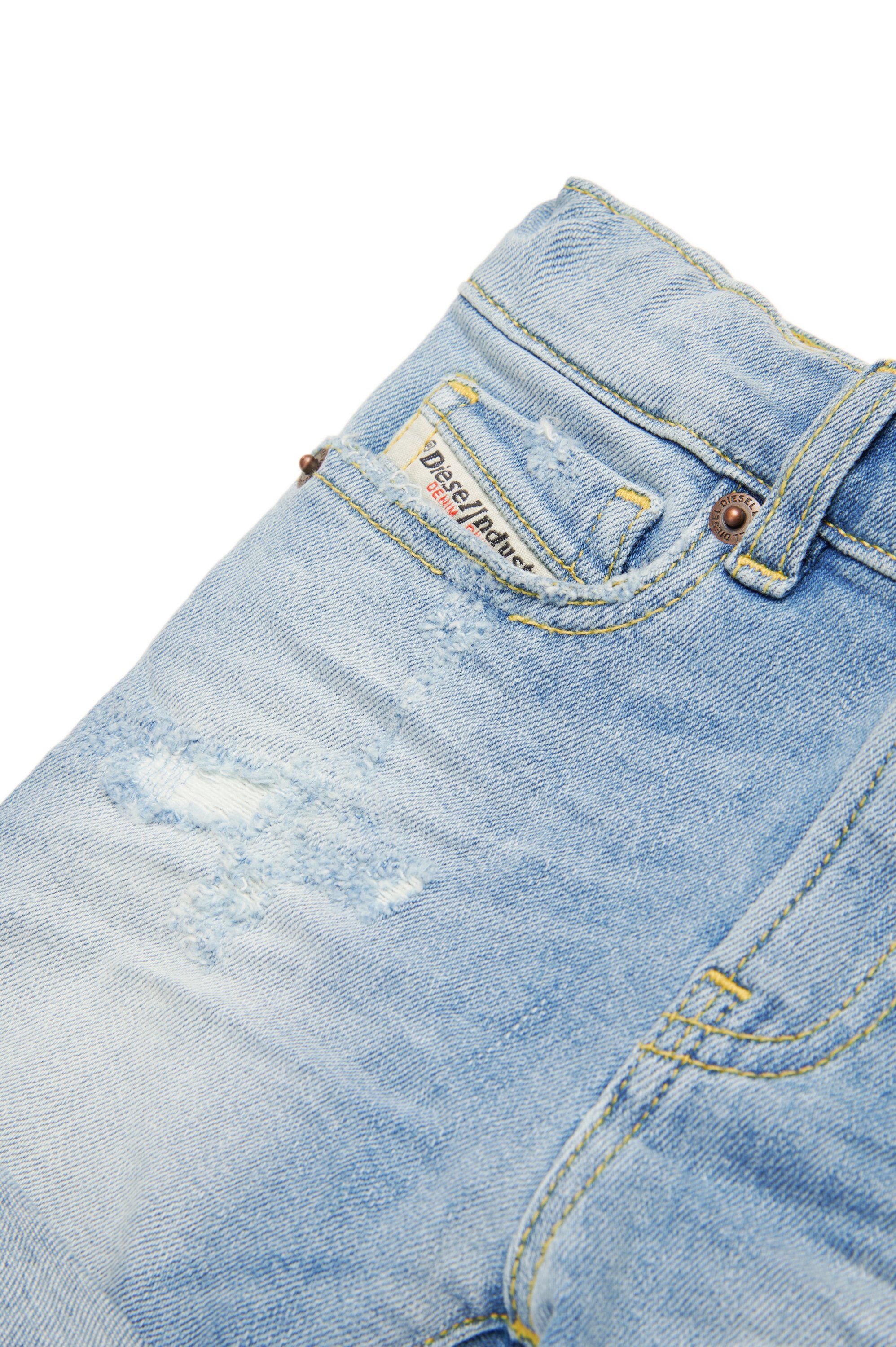 Diesel - PGALLYB, Unisex Shorts aus vielgetragenem Denim in Hellblau - 4