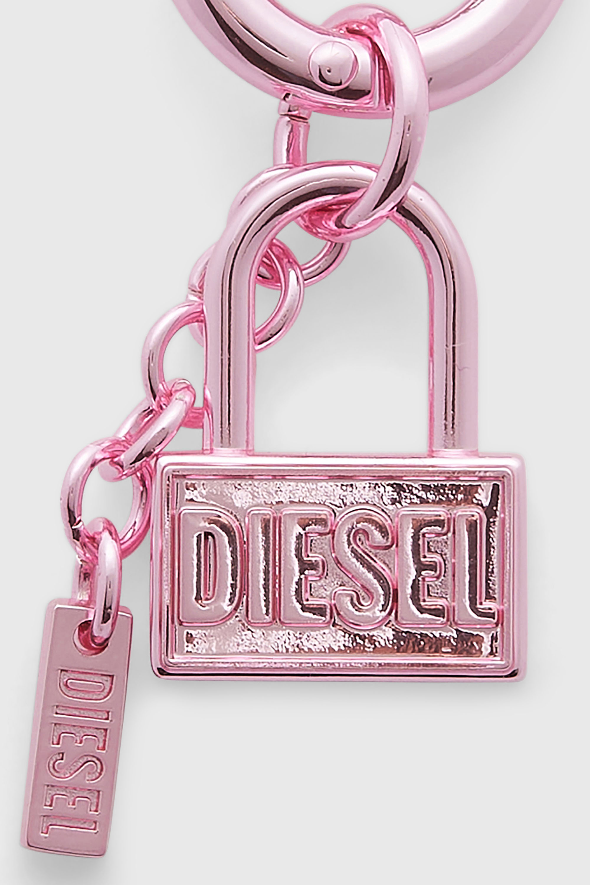 Diesel - CHARM-LOCK, Unisex Metall-Schl&uuml;sselanh&auml;nger mit Vorh&auml;ngeschloss-Design in Rosa - 3