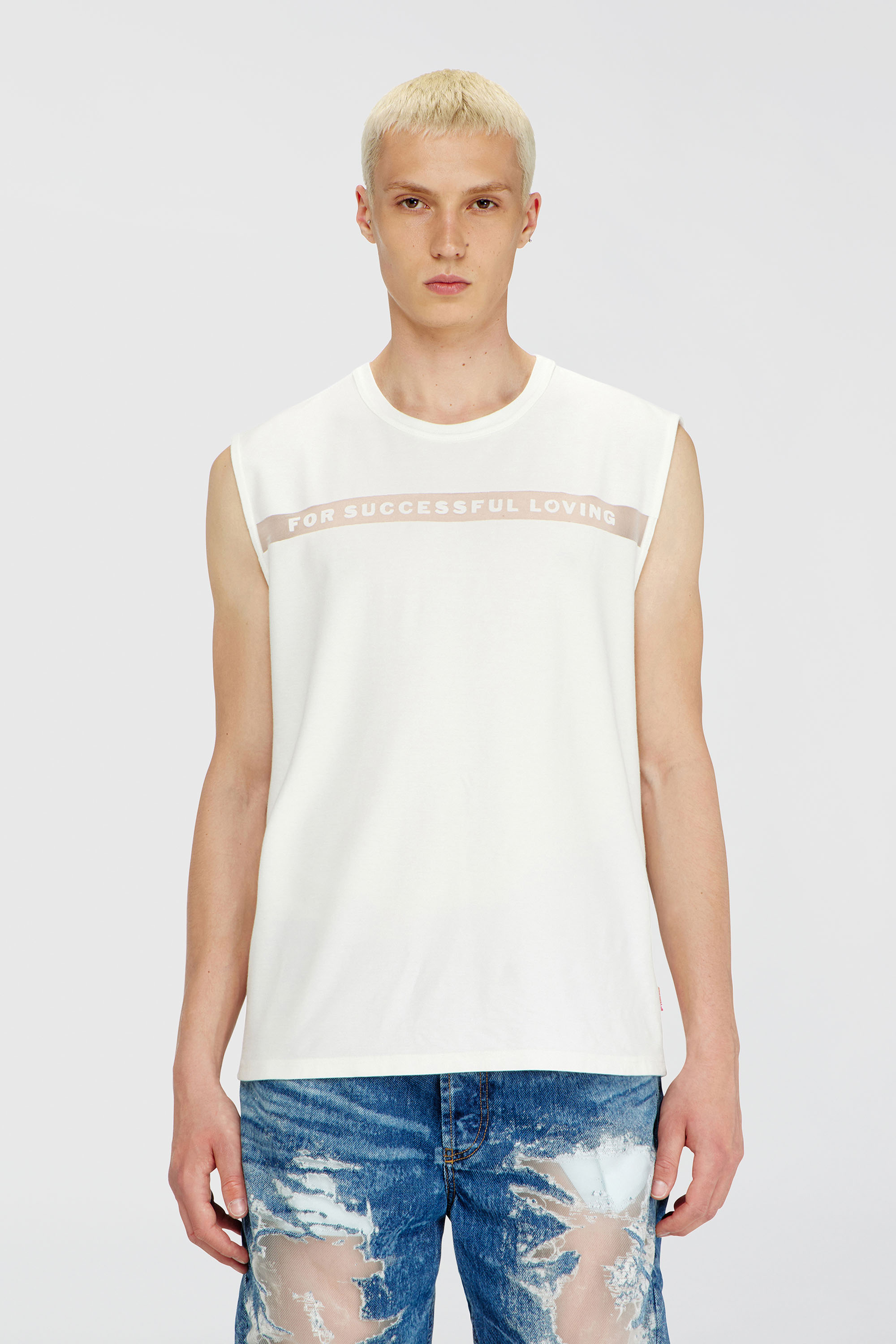 Diesel - PR-T-NORM-BISC-MATI-R, Unisex Tanktop mit For Successful Loving Logo in Wei&szlig; - 2