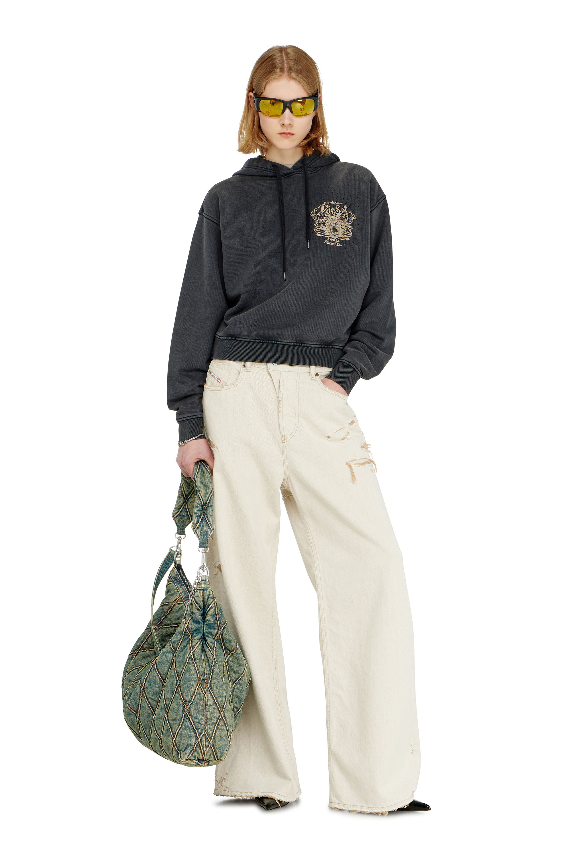 Diesel - F-PHOENY, Damen Hoodie mit Prints und Strasssteinen in null - 2
