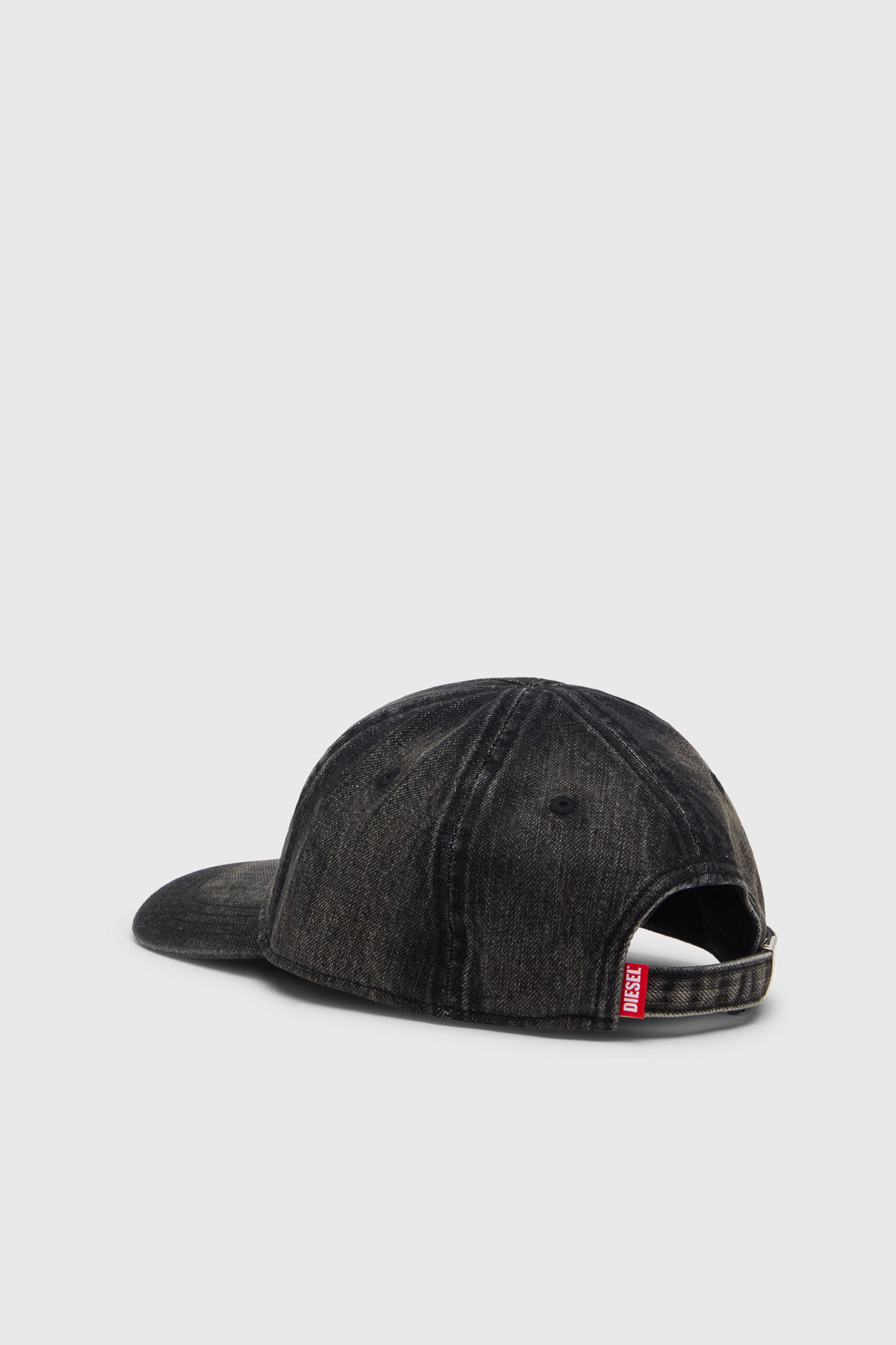 Diesel - C-ENIC, Herren Denim-Cap mit ausgefransten Details und gesticktem Logo in Jeansschwarz - 2