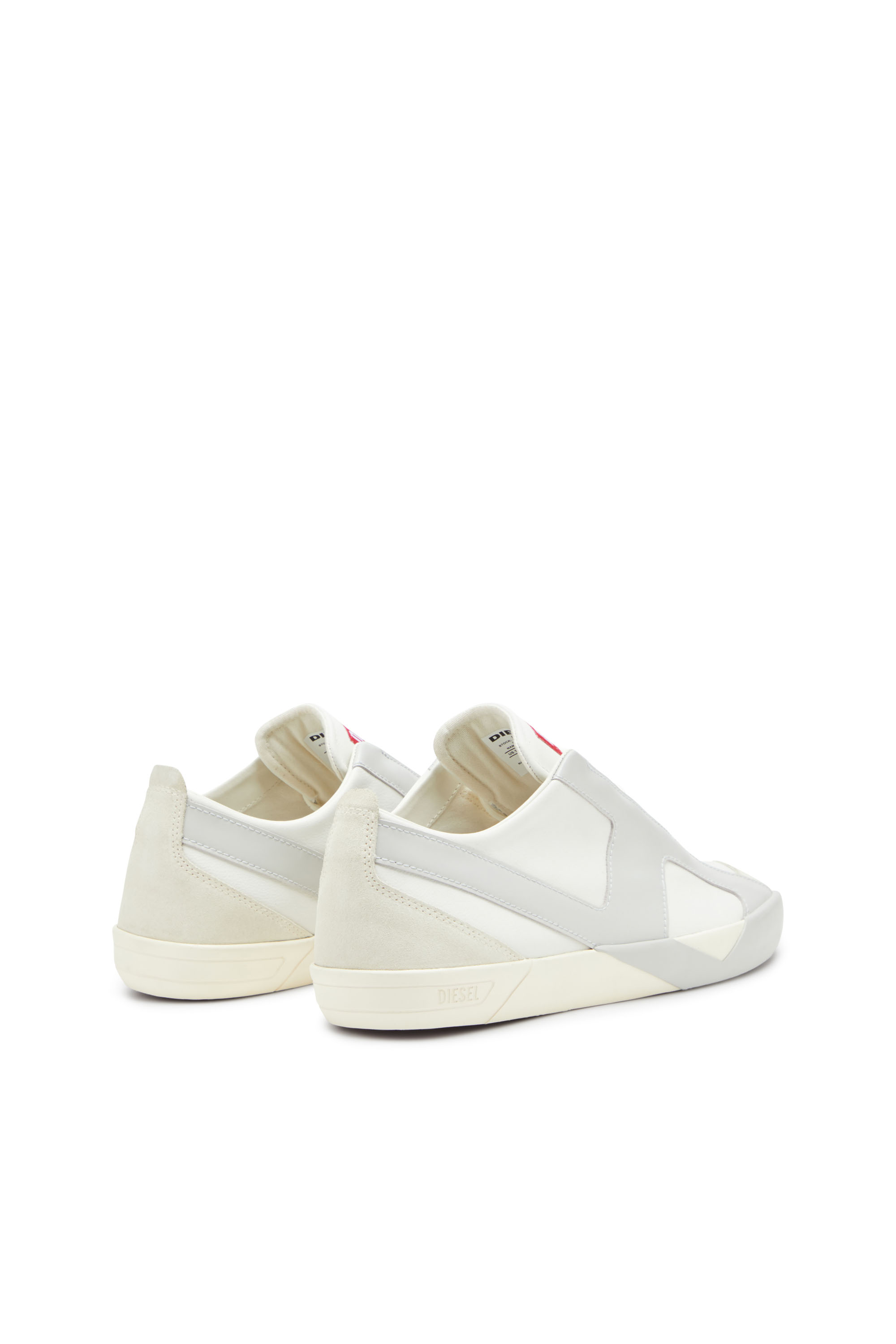 S-SLANTE-D LOW, Weiss/Grau Diesel - S-SLANTE-D LOW, Herren S-Slante-D-Sneaker aus Wildleder und Leder mit D-Logo in Weiss/Grau - 3