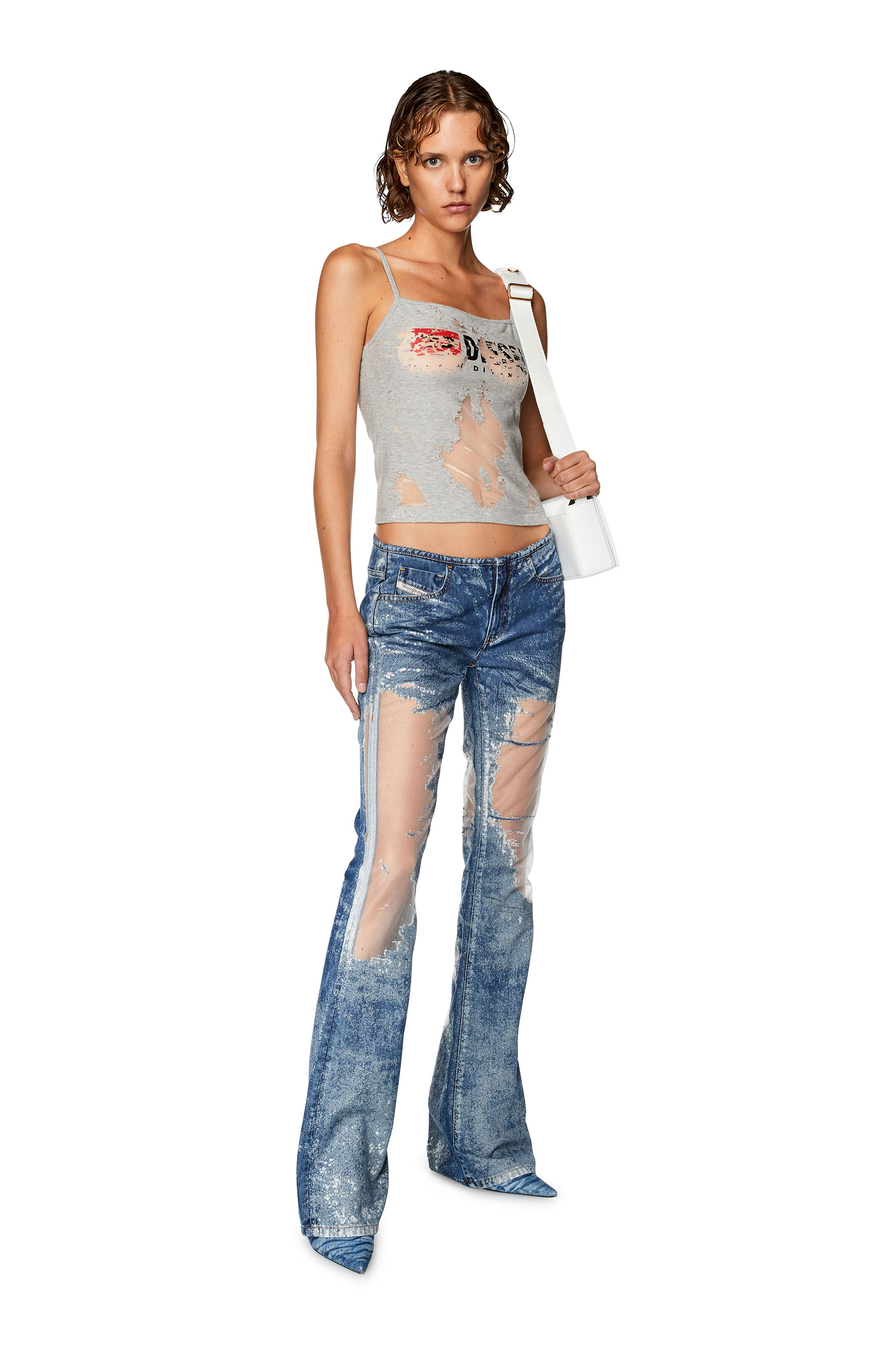 Diesel - Bootcut and Flare Jeans D-Shark 068JH, Mittelblau - Image 1