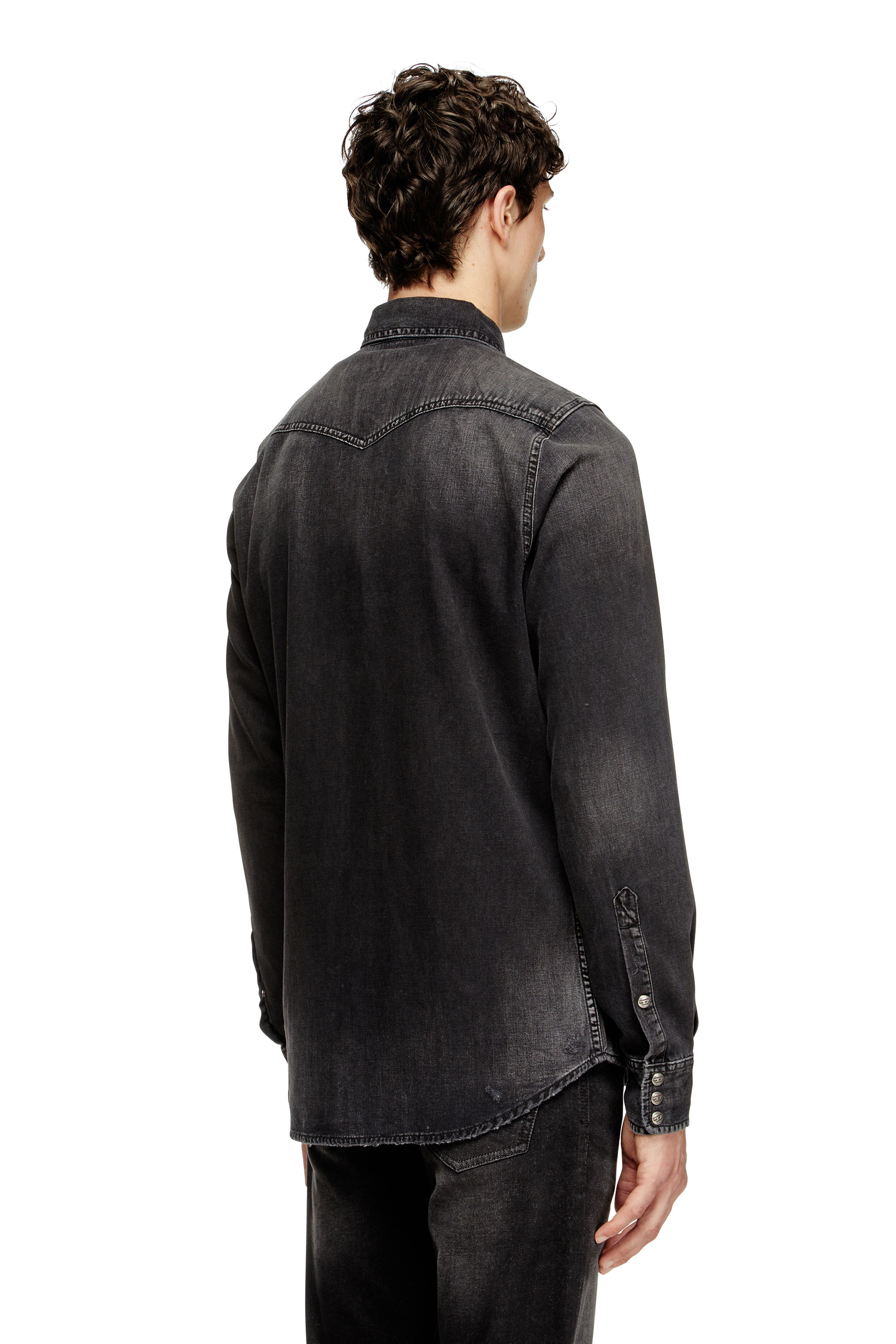 Diesel - D-VEGA, Herren Overshirt aus Denim in Schwarz - 4