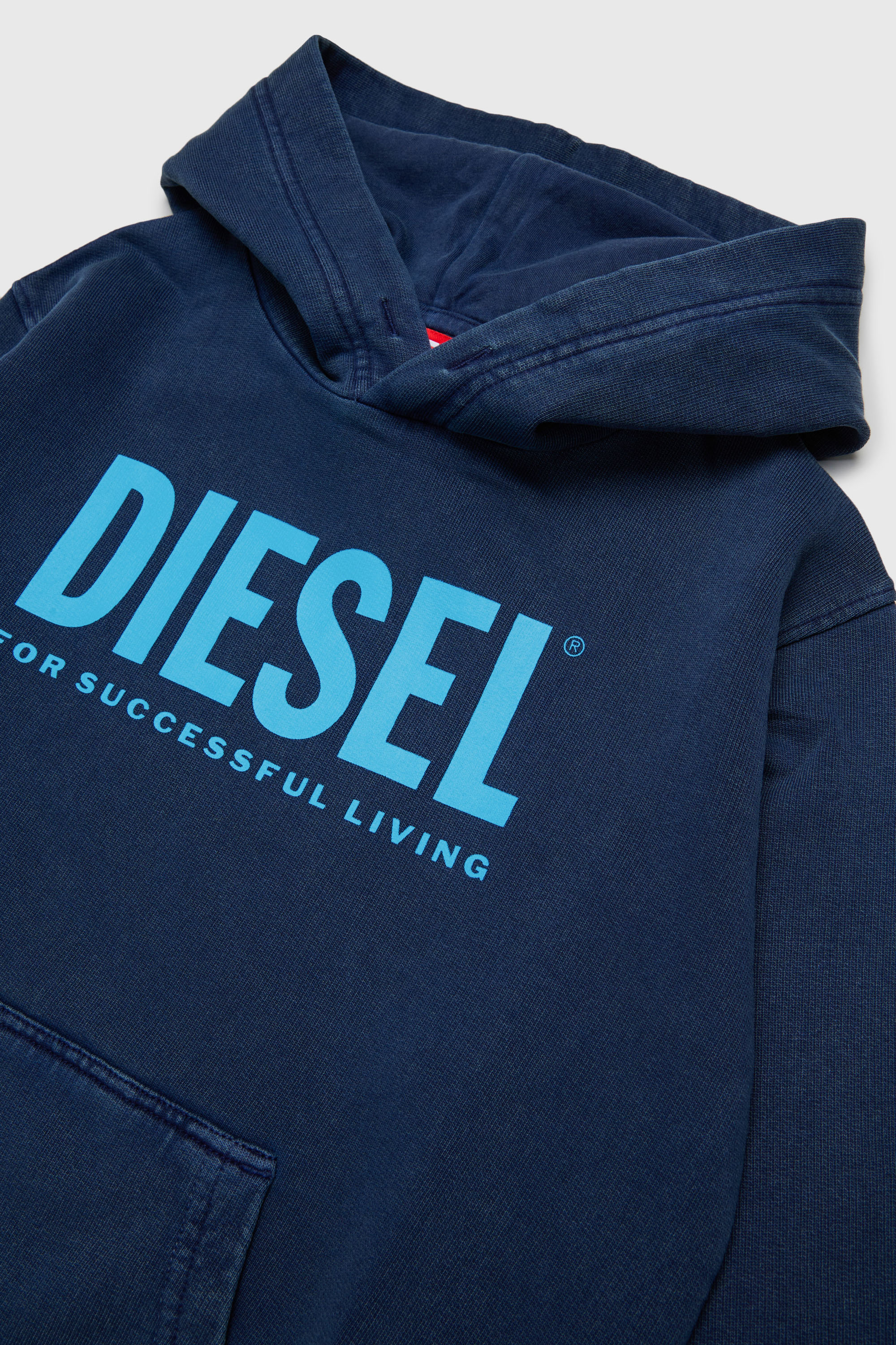 Diesel - STISEL OVER, Herren Hoodie mit Maxi-Logo-Print in Dunkelblau - 3