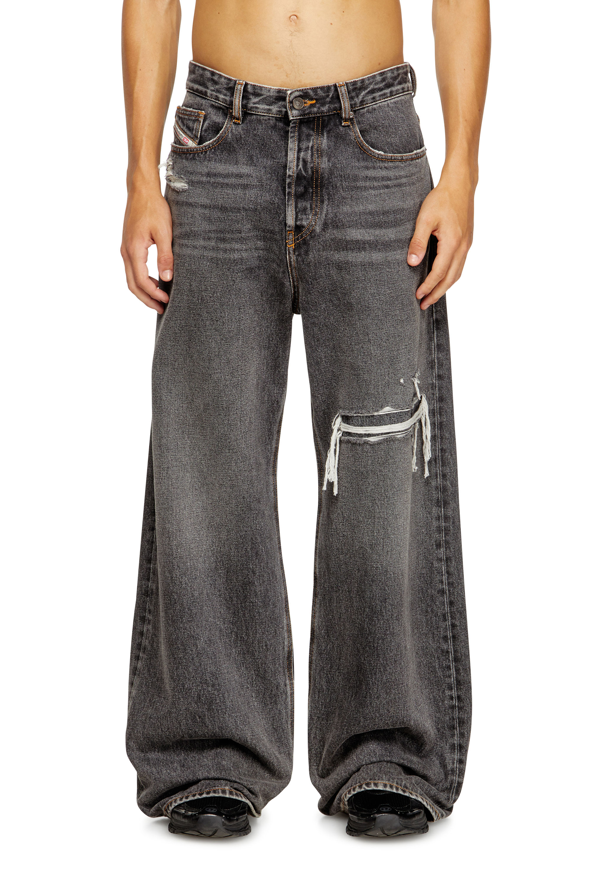 Diesel - Herren Relaxed Jeans D-Rise 007F6, Schwarz/Dunkelgrau - 1
