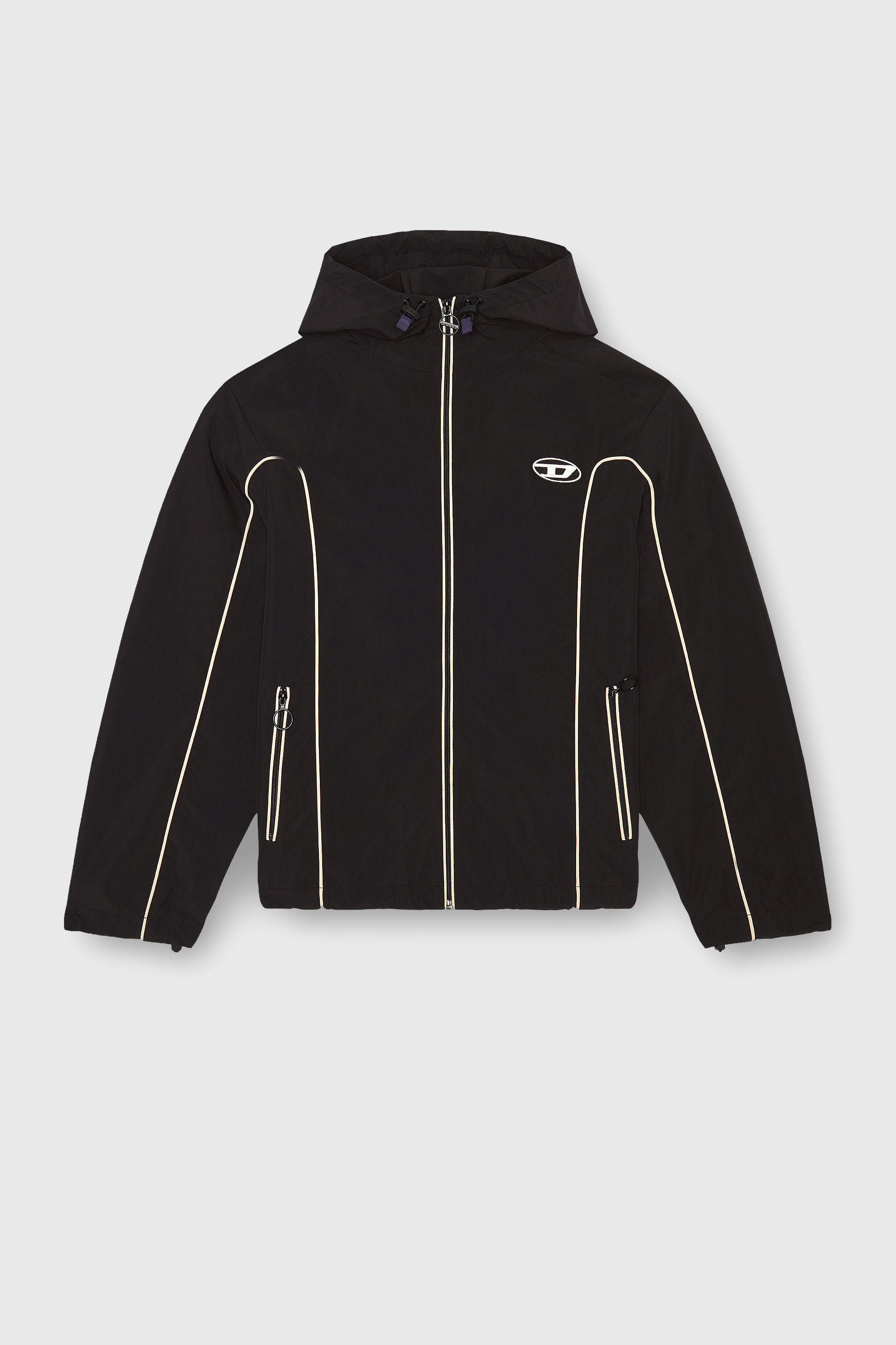 Diesel - J-HIVES, Herren Windjacke mit Kontrastpaspelierung in Schwarz - 2
