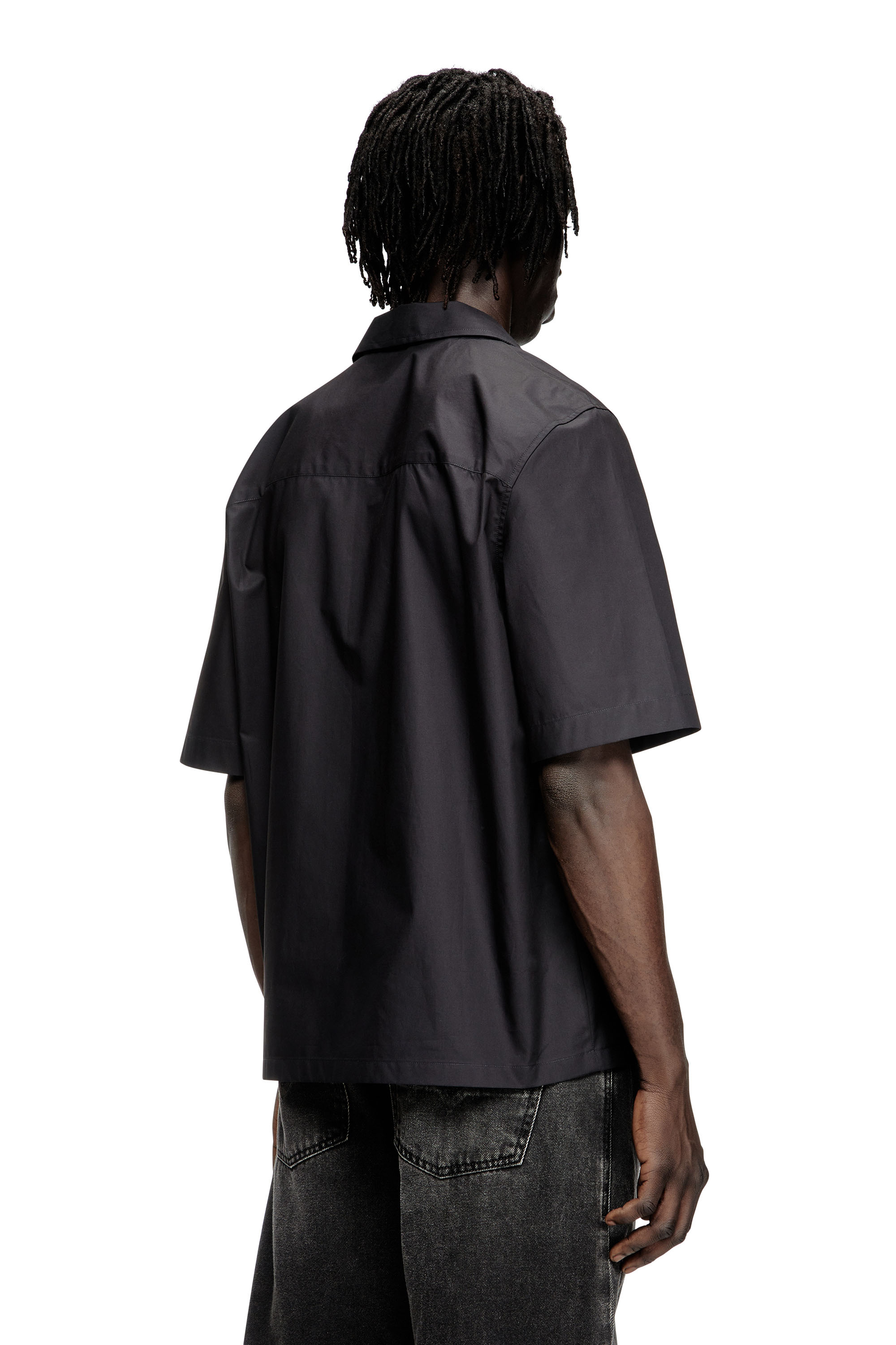 Diesel - S-MAC-PCAL, Herren Bowling-Hemd mit Oval D in Schwarz - 4