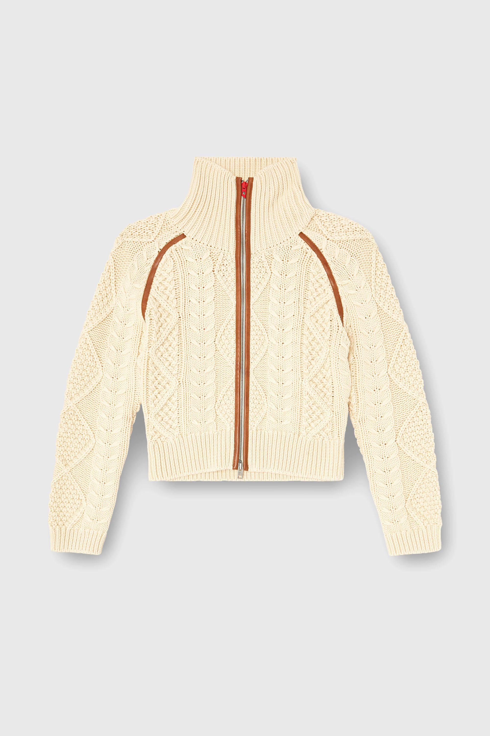 Diesel - M-INTELLE, Damen Kabelstrick-Cardigan mit kontrastierenden Streifen in Beige - 2