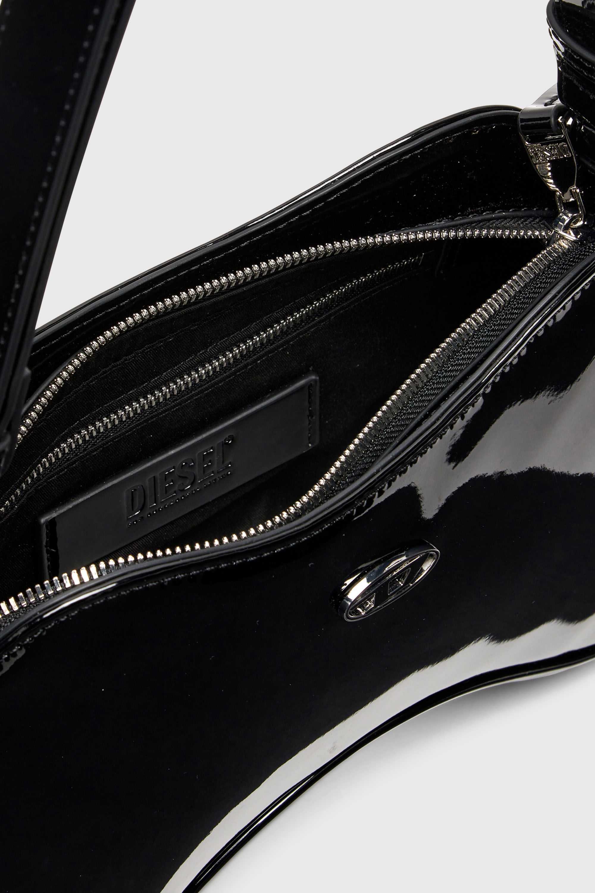 Diesel - PLAY SHOULDER, Damen Play-Gl&auml;nzende Schultertasche in Schwarz - 4