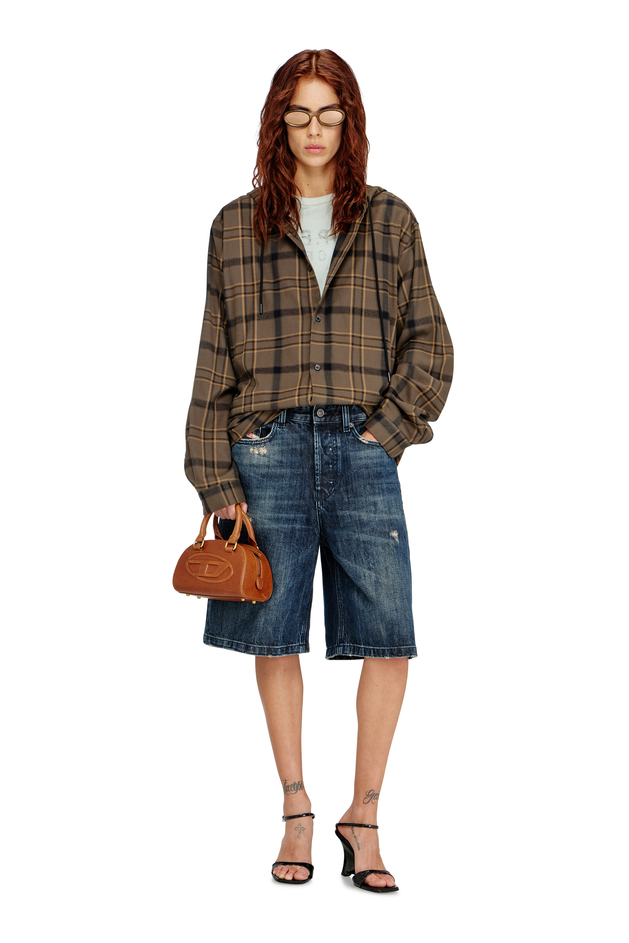 Diesel - 1DR DOME CROSSBODY, Damen 1DR Dome-Mini-Bowlingtasche aus Pull-up-Leder in Camel - 2