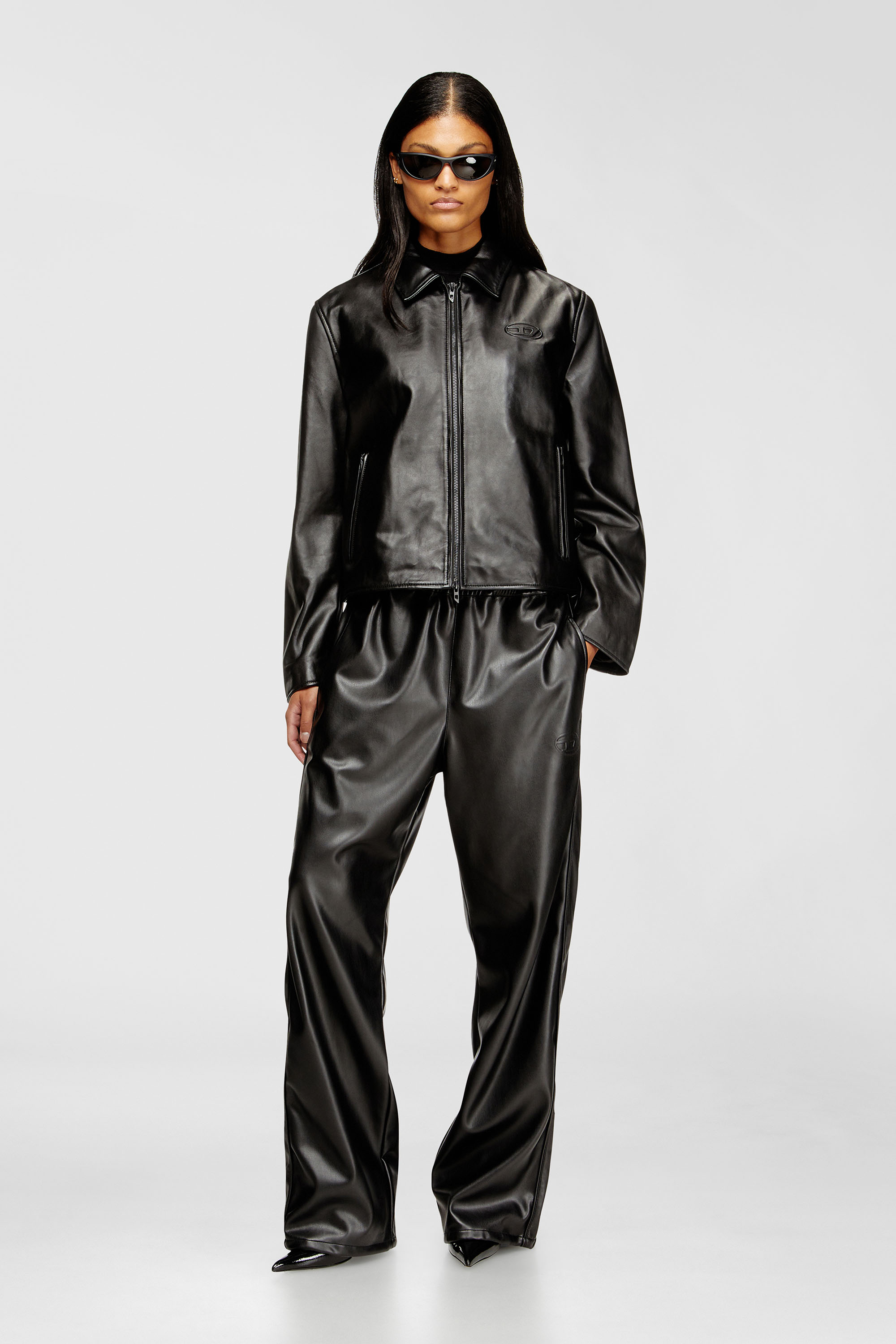Diesel - L-AMAR-FEM-S2, Damen Coachjacke aus Leder in Schwarz - 1