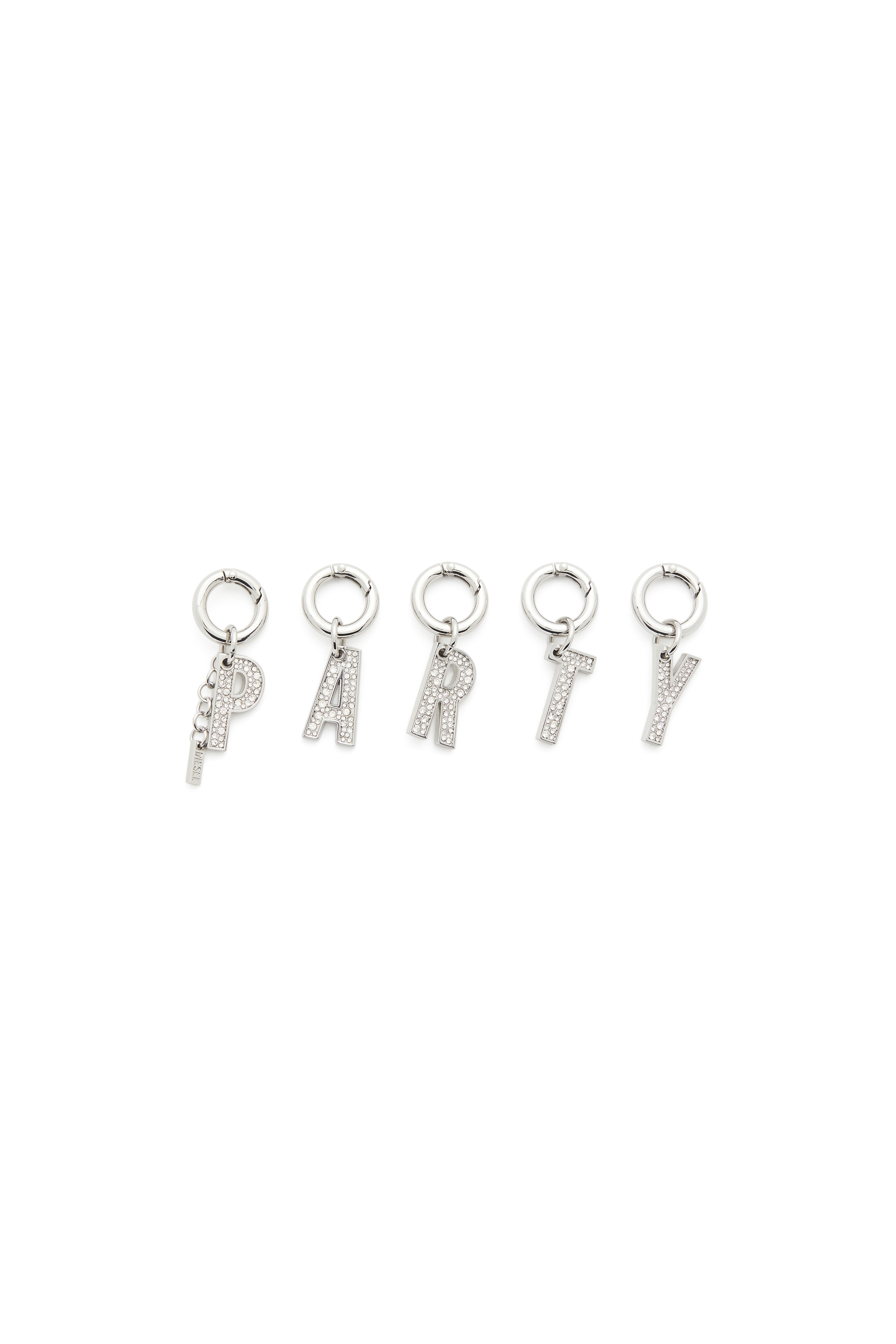Diesel - CHARM-PARTY, Damen Metall-Party-Charms mit Strasssteinen in Silber - 1