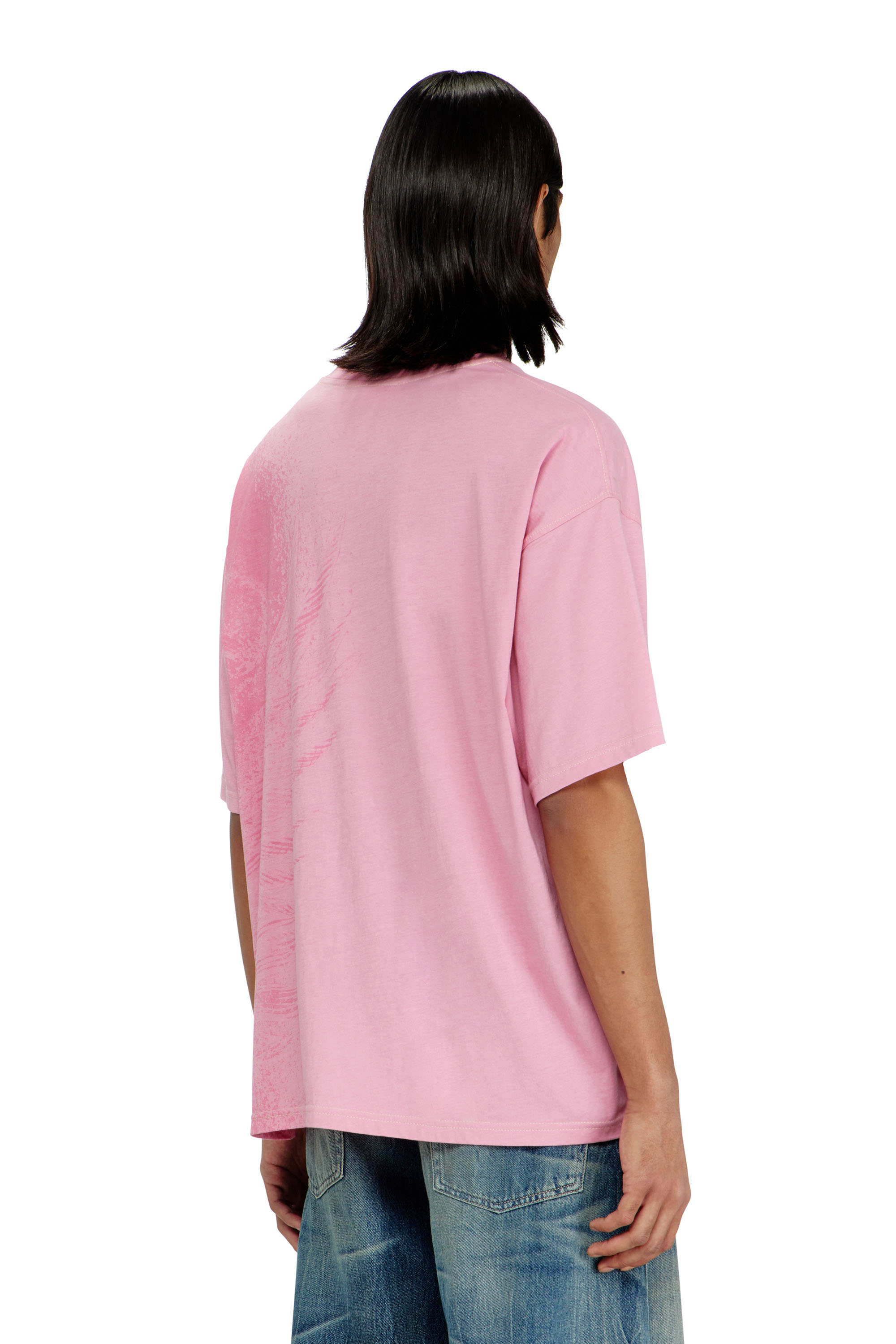 Diesel - T-BOXT-AA3, Herren Locker geschnittenes T-Shirt mit Pigmentdruck in Rosa - 4