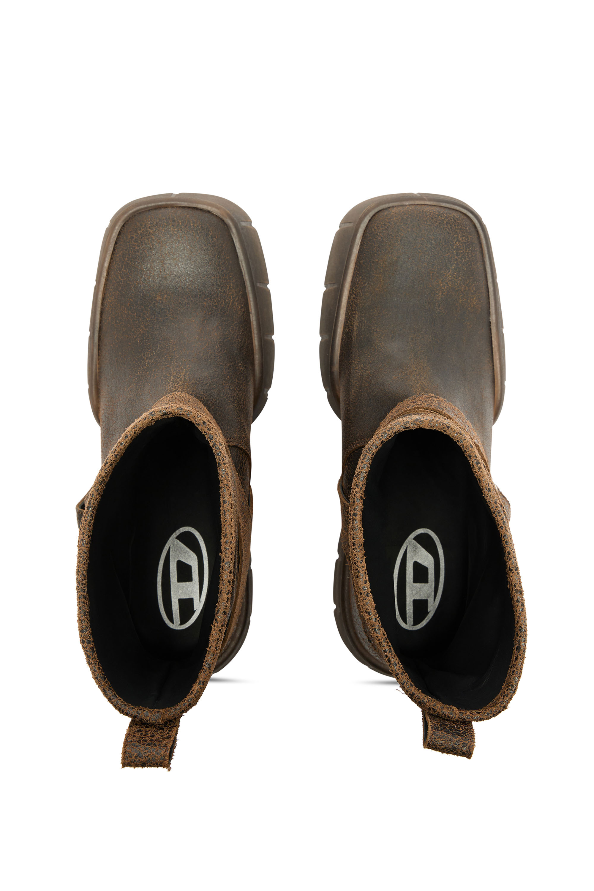 Diesel - D-TEX TU, Herren D-Tex-Biker-Stiefel aus Crackle-Leder in Braun - 4