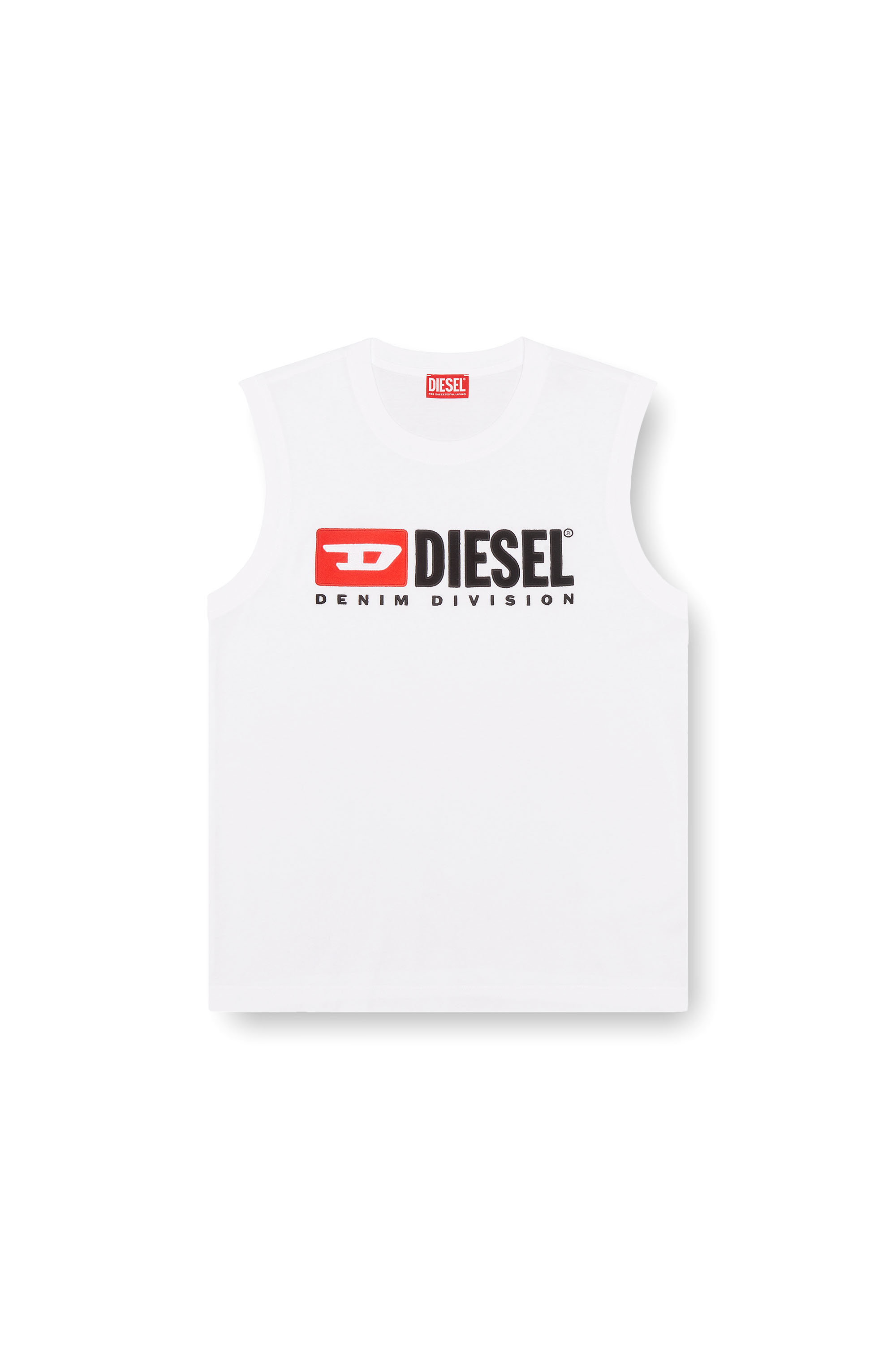 Diesel - T-ISCO-DIV, Herren Tanktop mit Logo-Print vorn in Wei&szlig; - 2