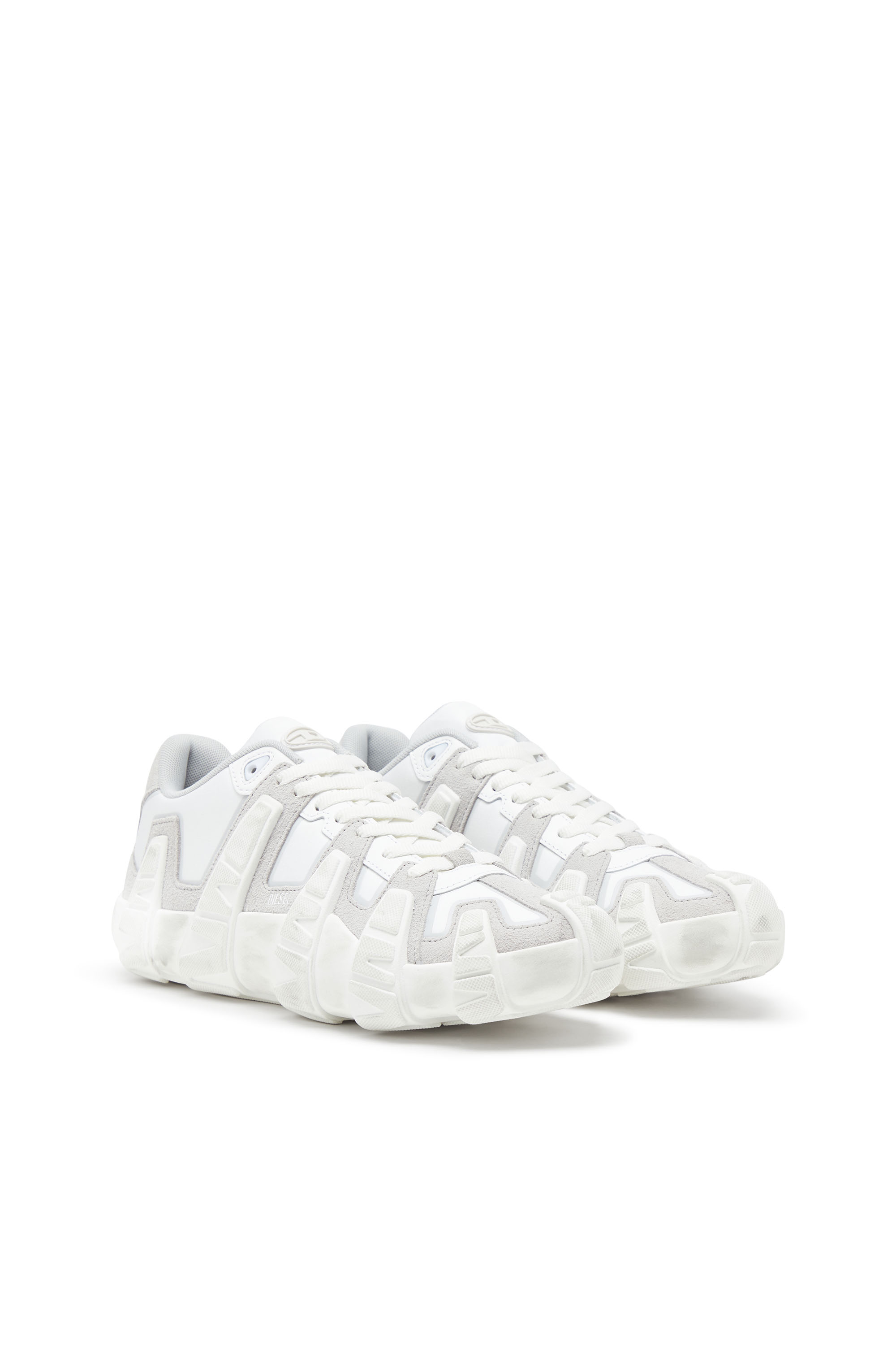 Diesel - S-D-GRIFFE LOW, Herren S-D-Griffe - Turnschuhe aus Nylon in Weiss/Grau - 3