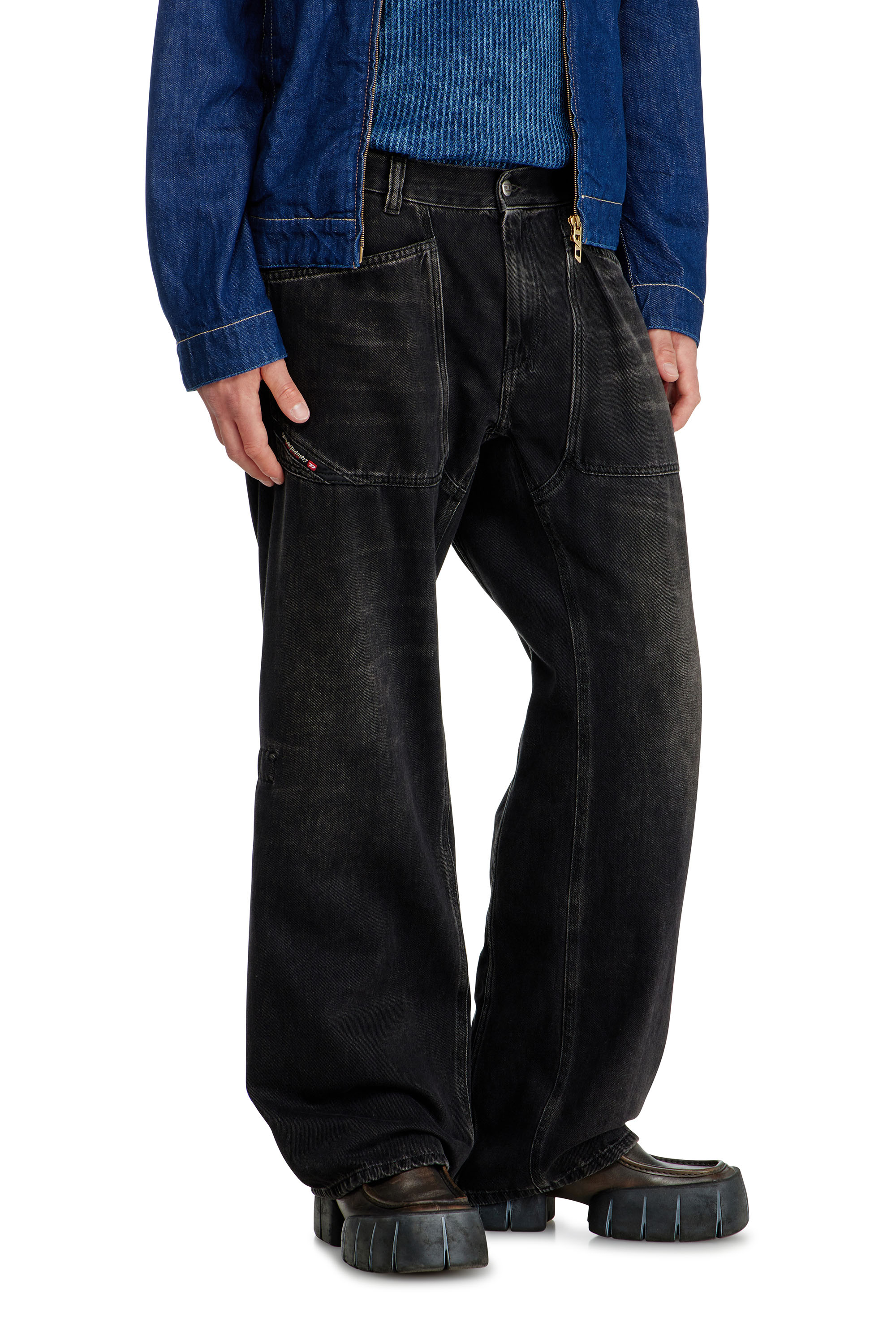 Diesel - Herren Relaxed Jeans D-Zeta 09J96, Schwarz/Dunkelgrau - 7