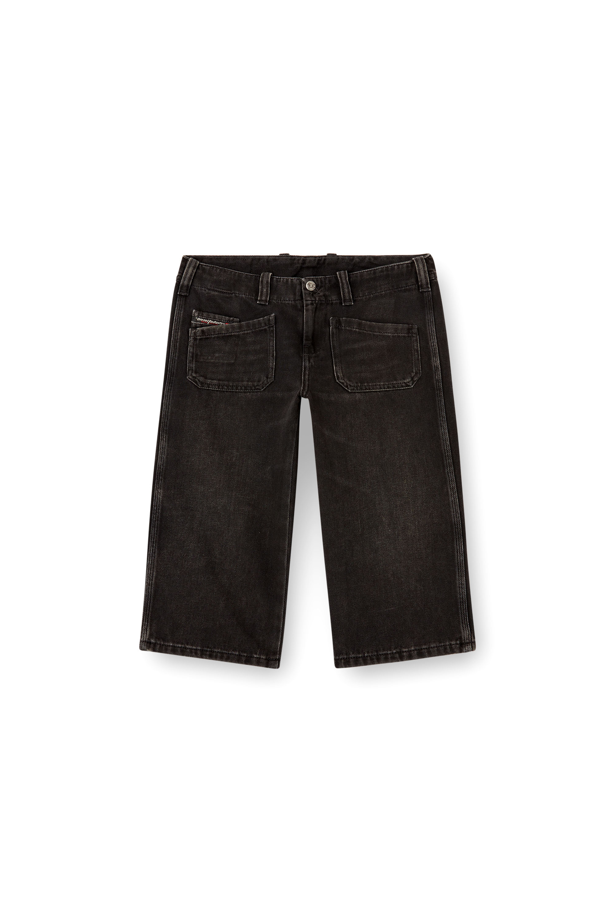 Diesel - DE-KEATE-SHORT, Damen Caprishorts aus Denim in Schwarz - 2