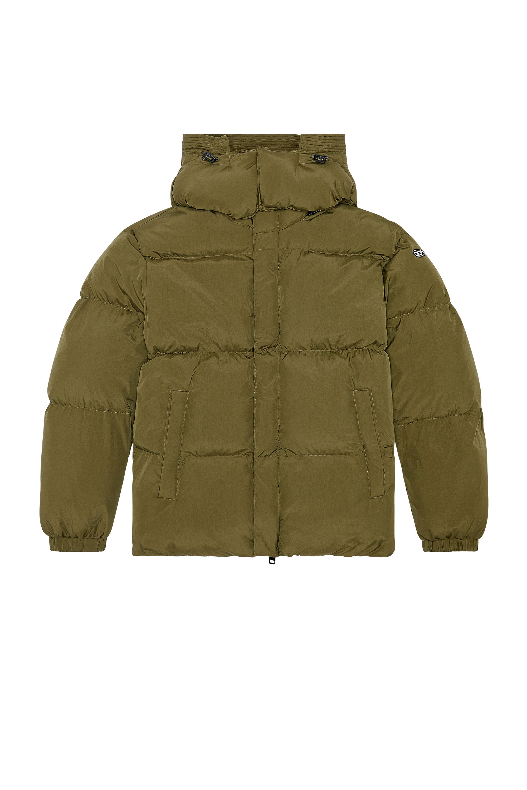 Diesel - W-ROLFYS, Herren Daunenjacke aus Recycling-Nylon-Taslan in Olivgrün - 3