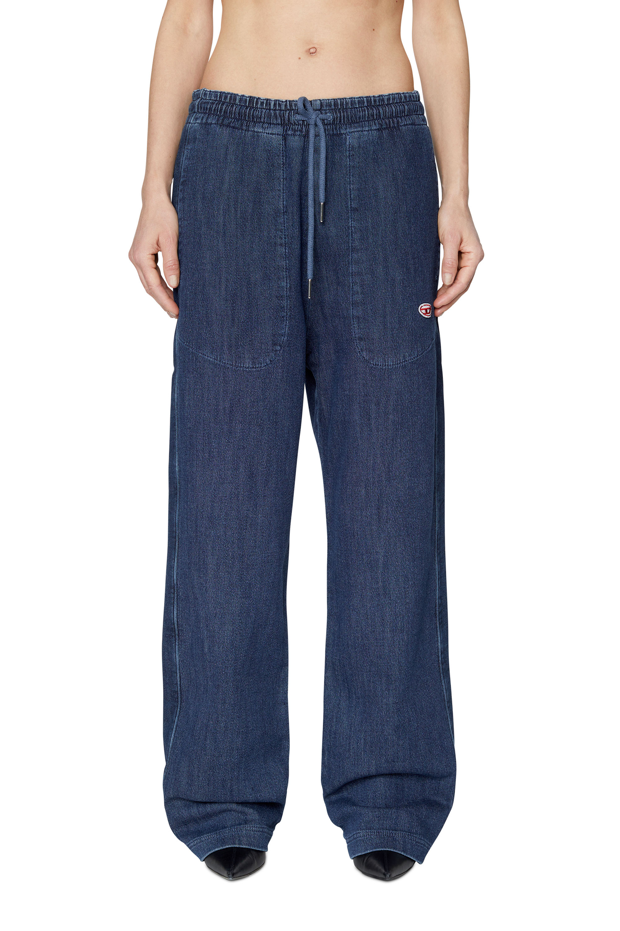 Diesel - D-Martians Track Denim 09C30 Straight, Dunkelblau - Image 1