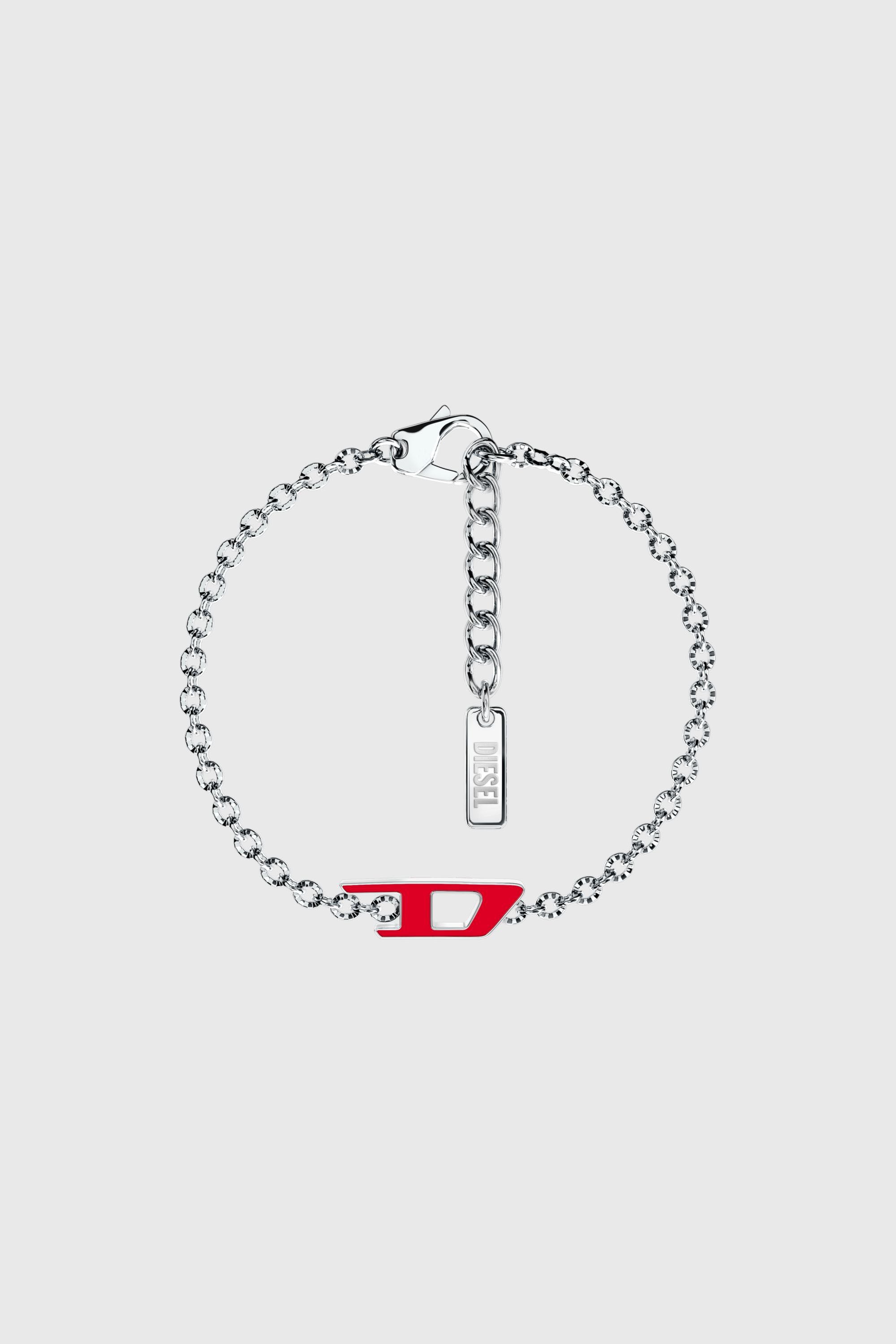 Diesel - DX1691040 JEWELLERY, Unisex Armband aus Edelstahl in Silber/Rot - 1