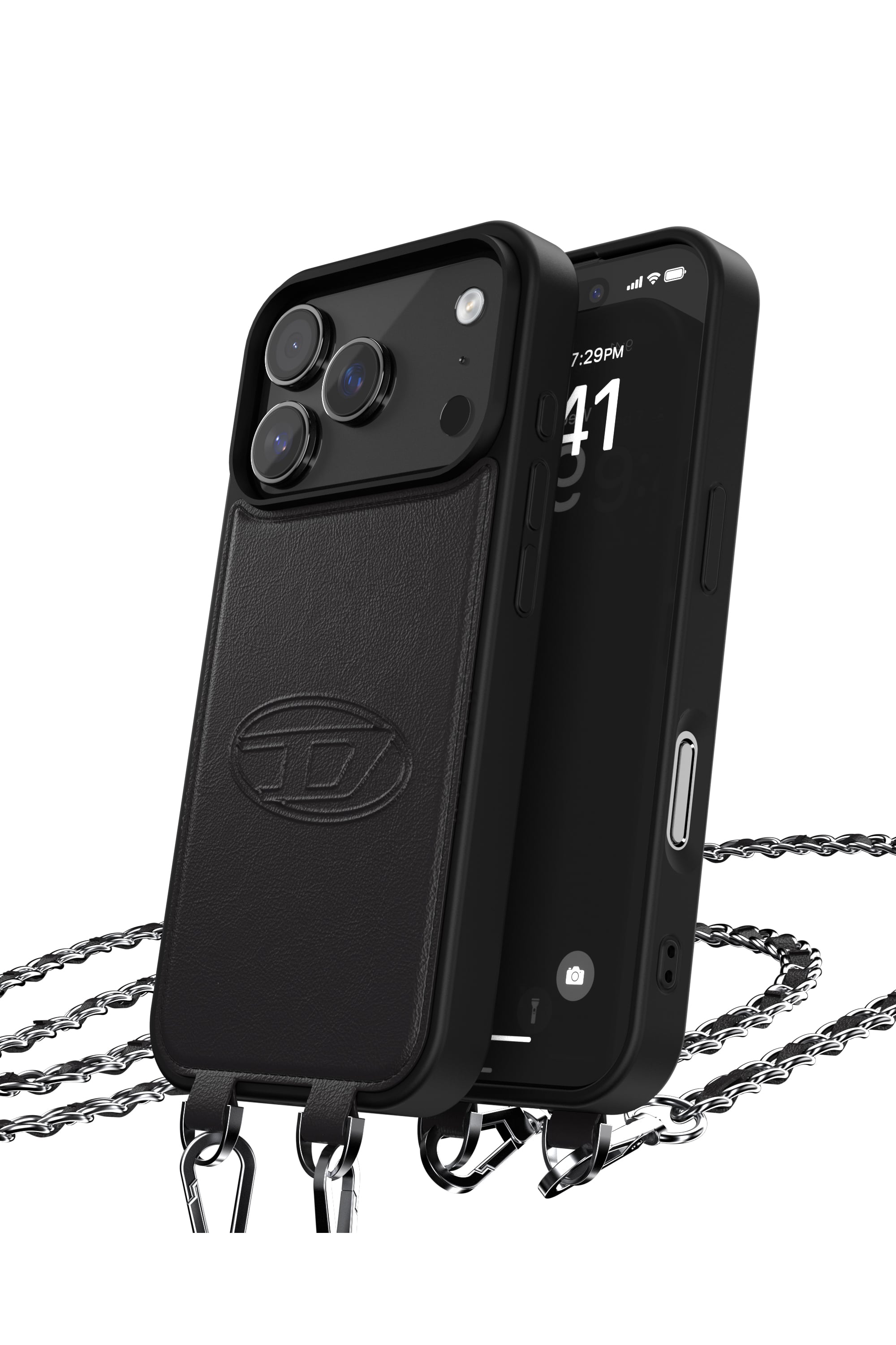 Diesel - 60662 MOULDED CASE, Unisex Oval D H&uuml;lle mit Handschlaufe und MagSafe f&uuml;r iPhone 17 Pro in Schwarz - 3