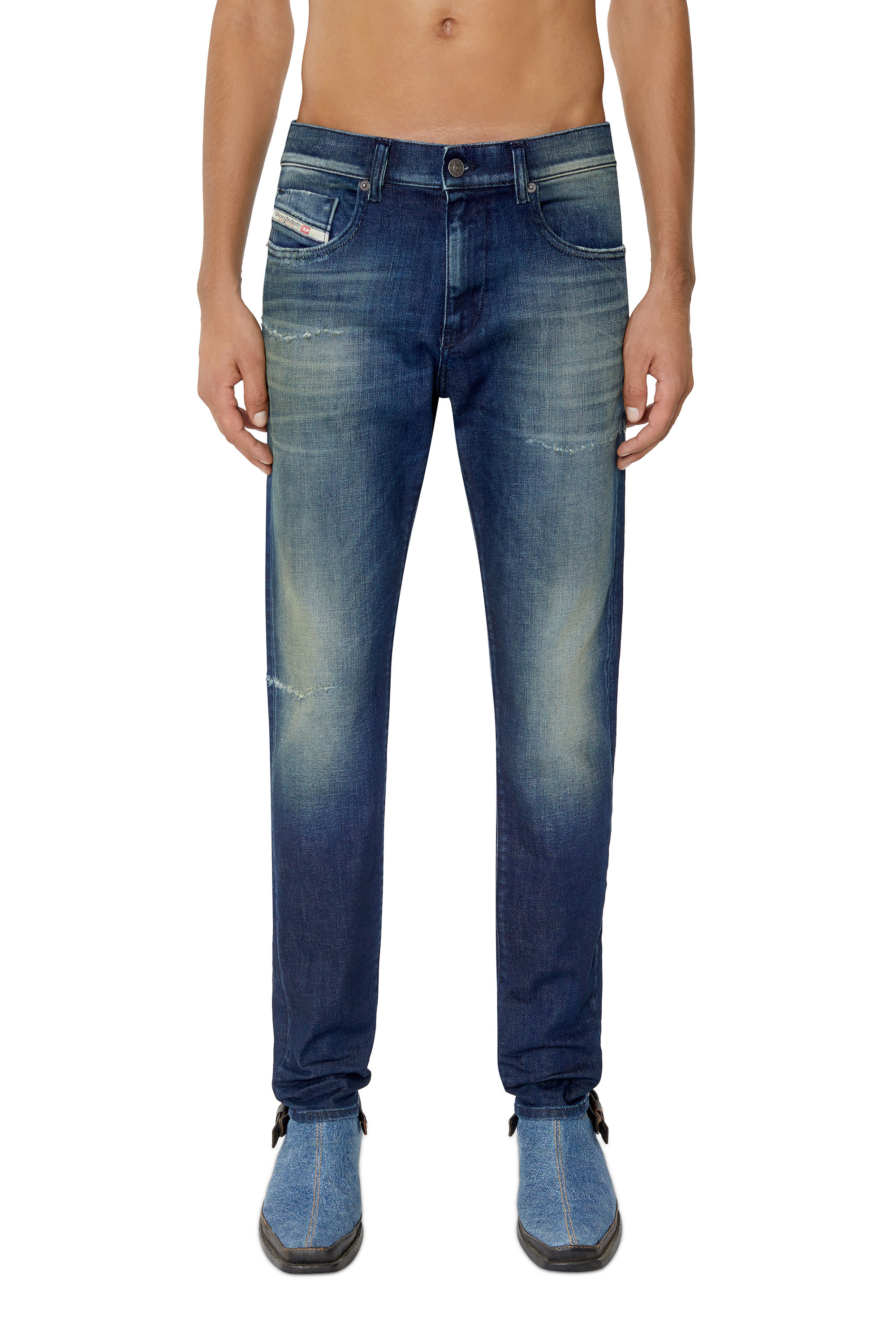 Diesel - 2019 D-Strukt 09F57 Slim Jeans, Dunkelblau - Image 1
