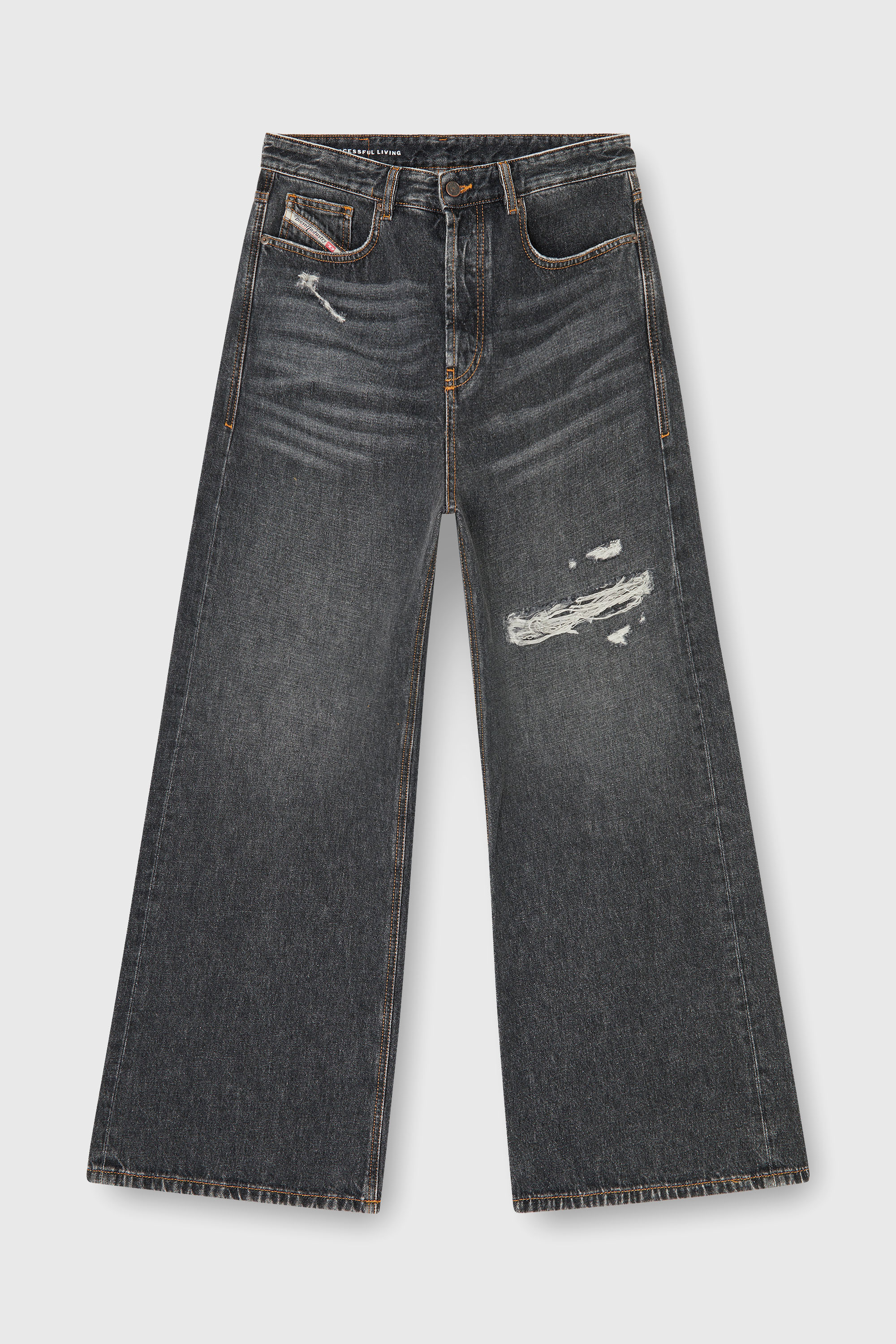 Diesel - Herren Relaxed Jeans D-Rise 007DN, Schwarz/Dunkelgrau - 2