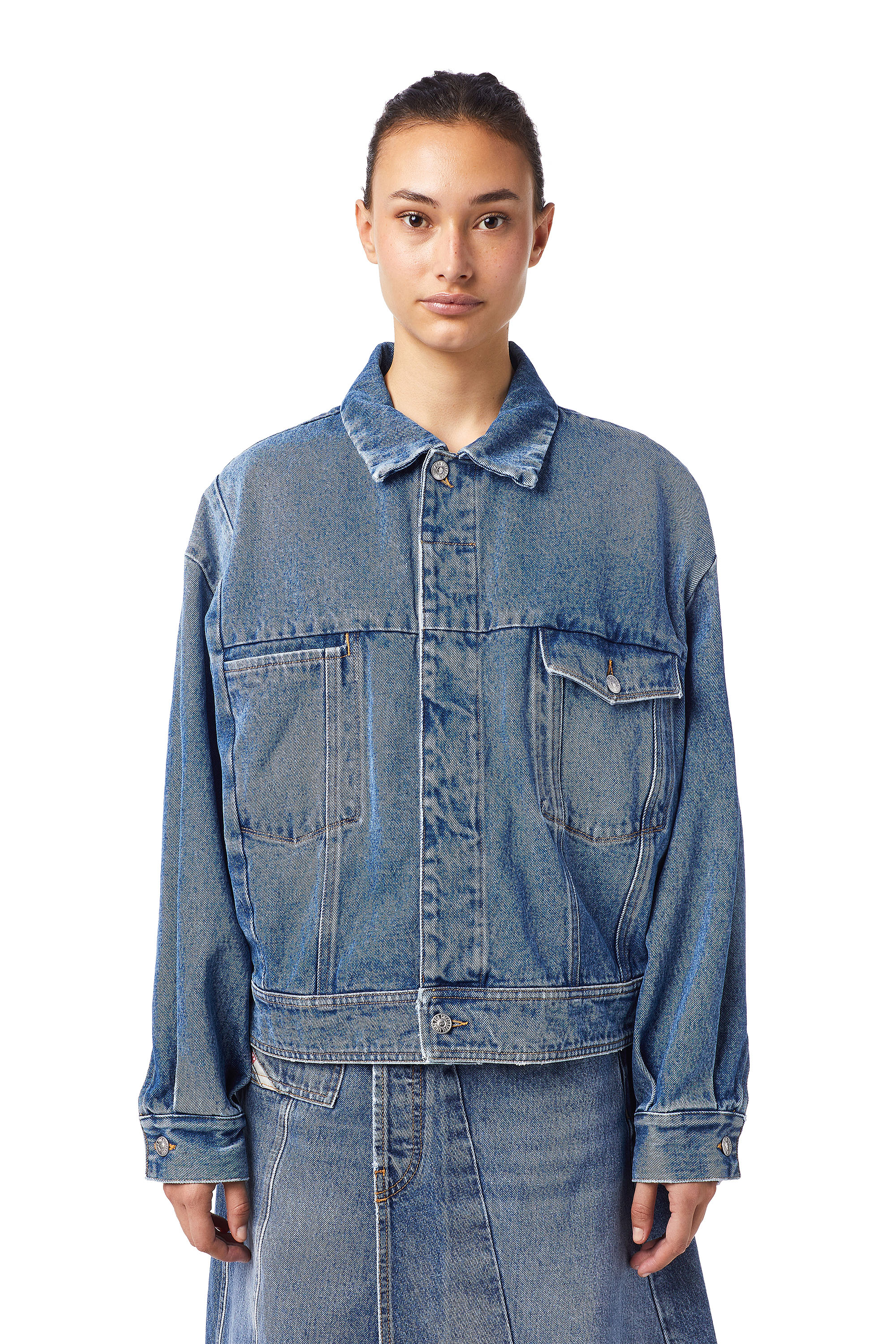DE-LUCY-SP1, Mittelblau - Denim jacken