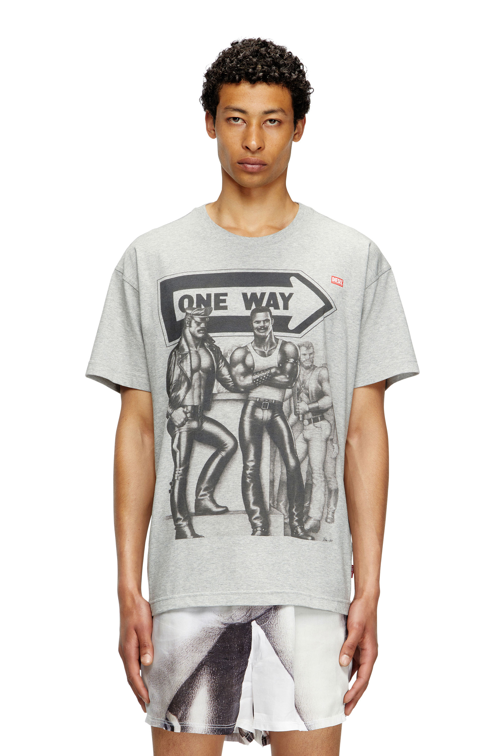 Diesel - PR-T-NORM-TOM25, Unisex T-Shirt mit Grafik-Print in Grau - 1