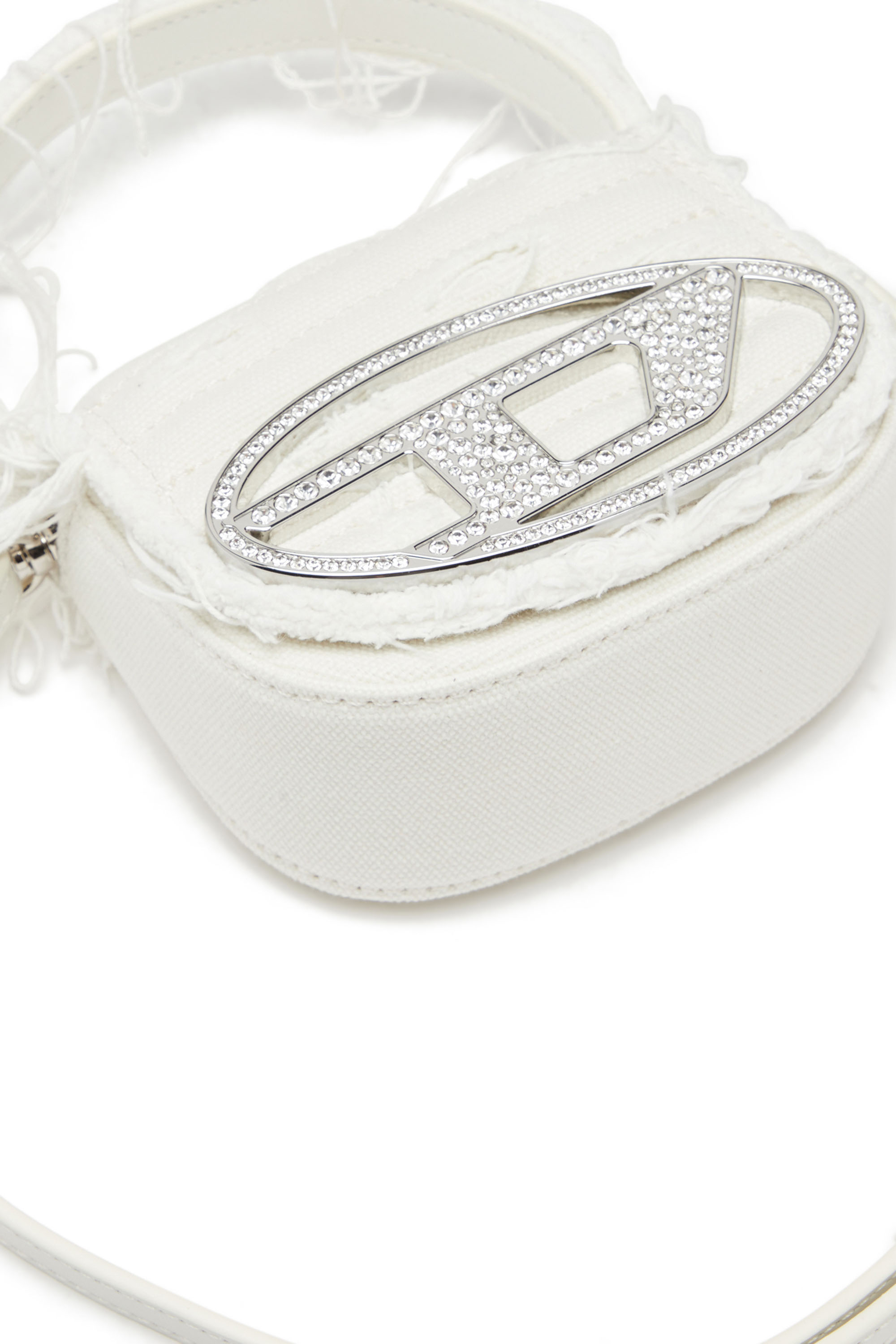 Diesel - 1DR XS, Damen 1DR XS-Ikonische Mini-Tasche aus Canvas und Leder in Wei&szlig; - 6