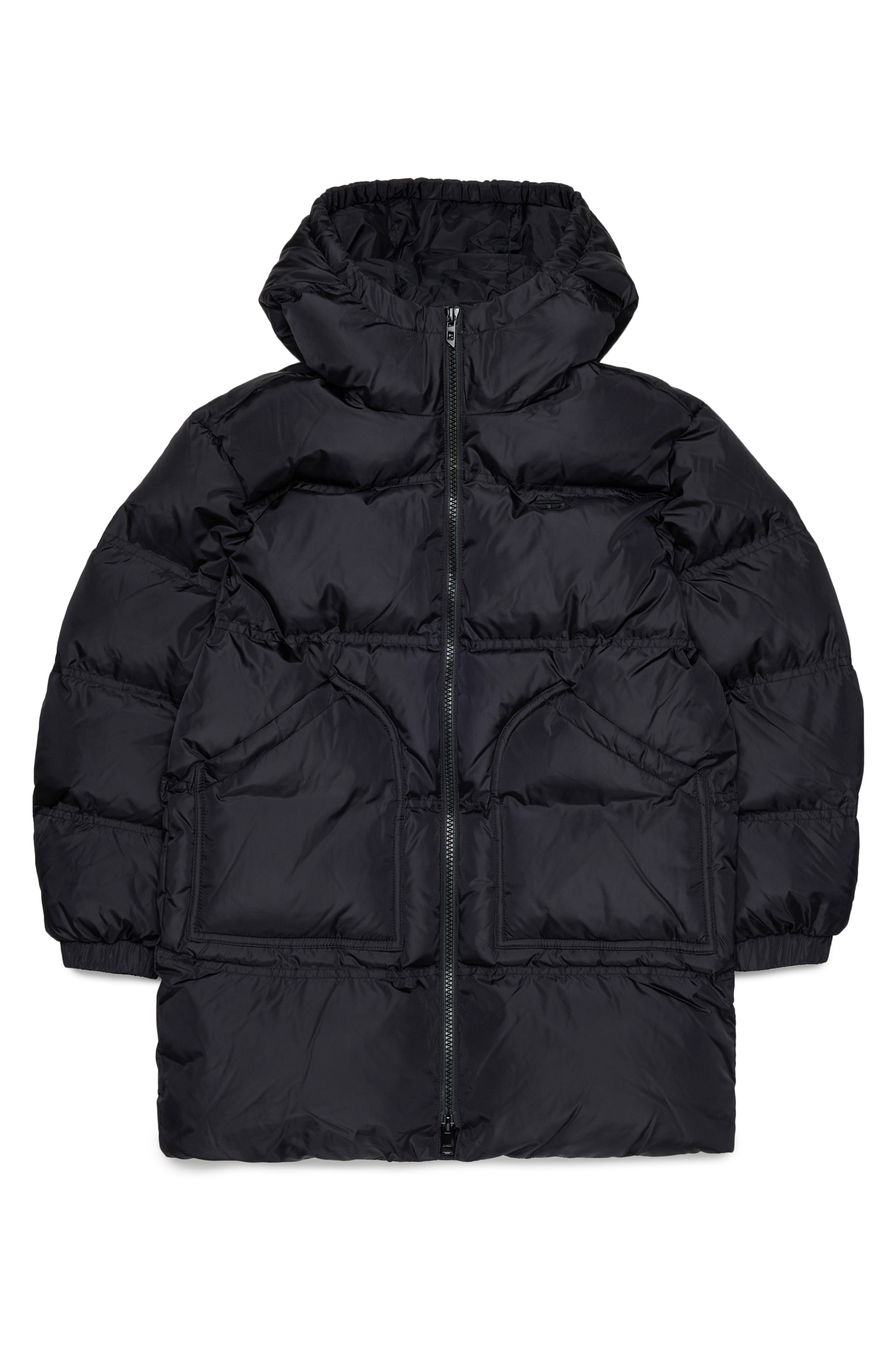 Diesel - JRIVONLONG, Unisex Steppmantel mit oversized Taschen in Schwarz - 1