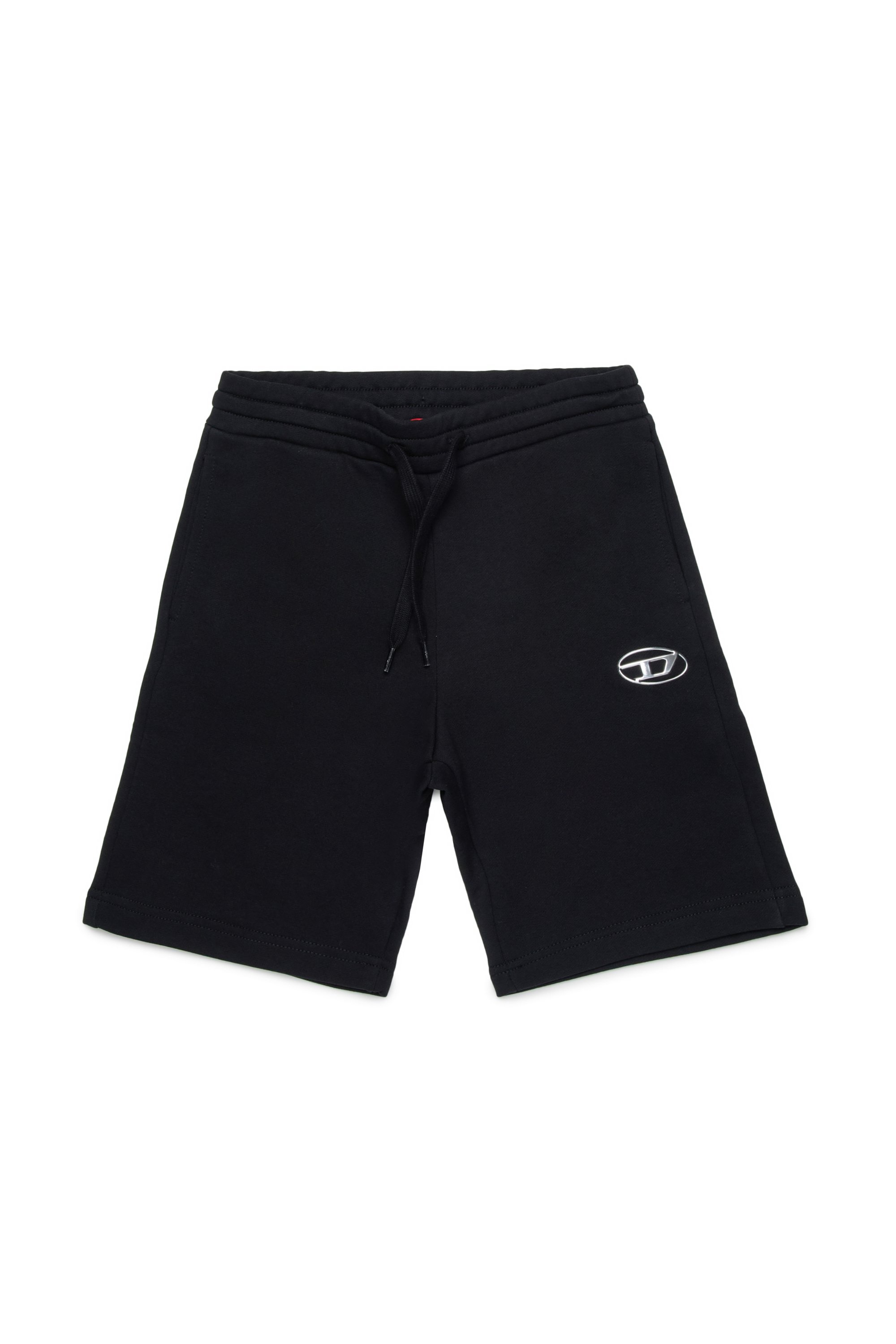 Diesel - PMACISHORT, Herren Sweatshorts mit Oval D mit Metall-Effekt in Schwarz - 1