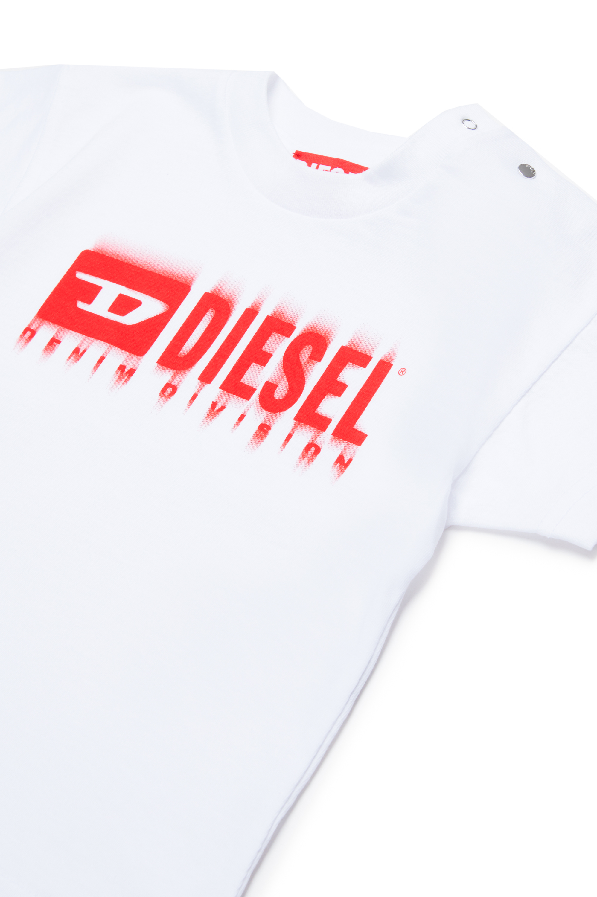 Diesel - TDIEGORL6MAB, Unisex T-Shirt mit verschmiertem Logo in Weiss - Image 3
