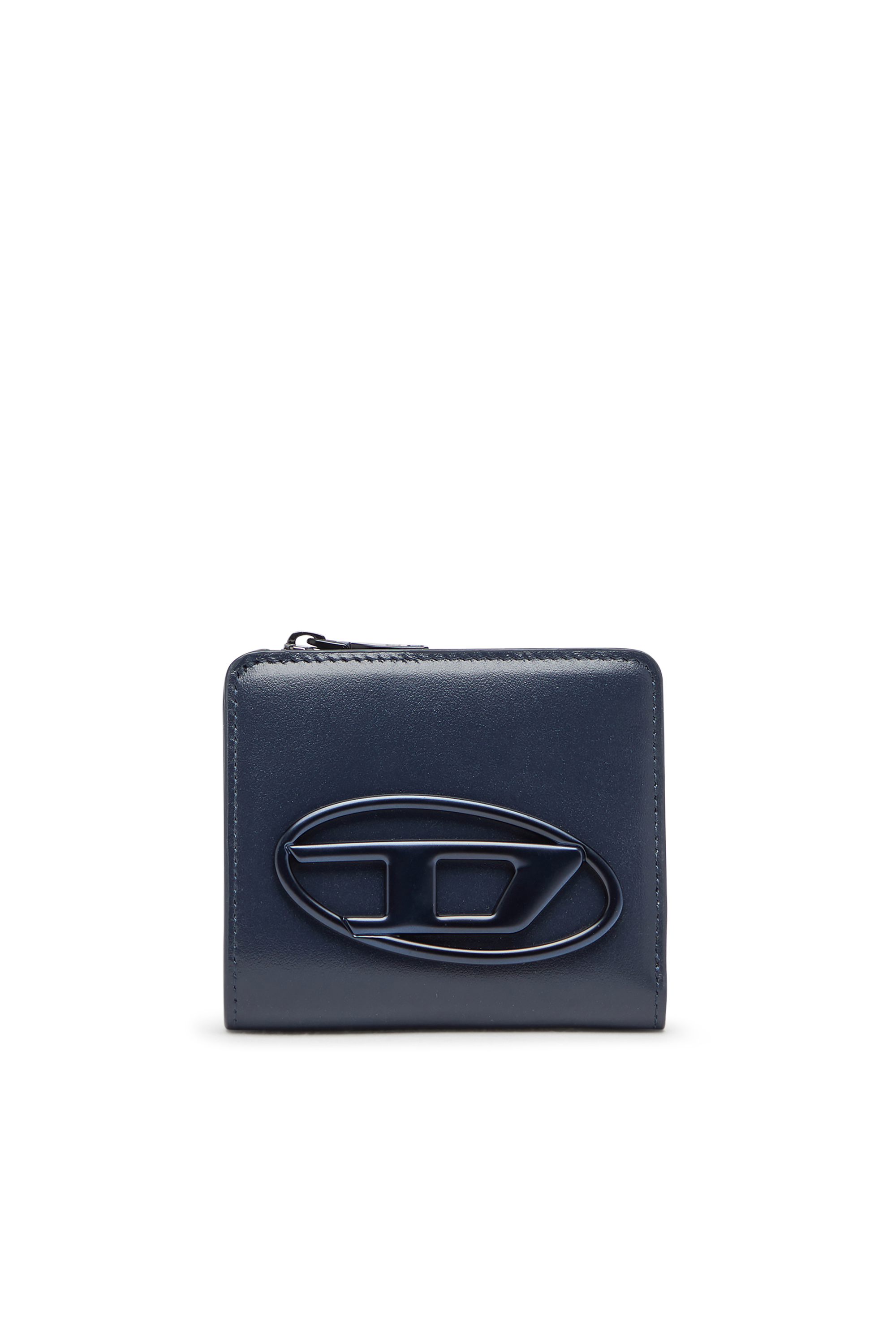 Diesel - HOLI -D BI FOLD ZIP L, Herren Reißverschluss-Kartenetui aus Leder in Blau - 1