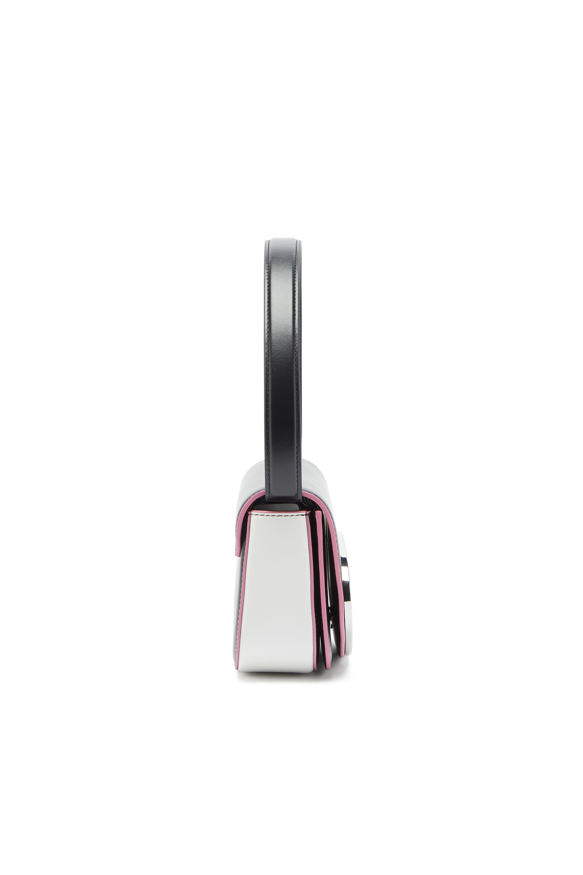 Diesel - 1DR, Damen 1DR - 1DR - Ikonische Schultertasche aus Nappa-Leder in Schwarz/Rosa - 4
