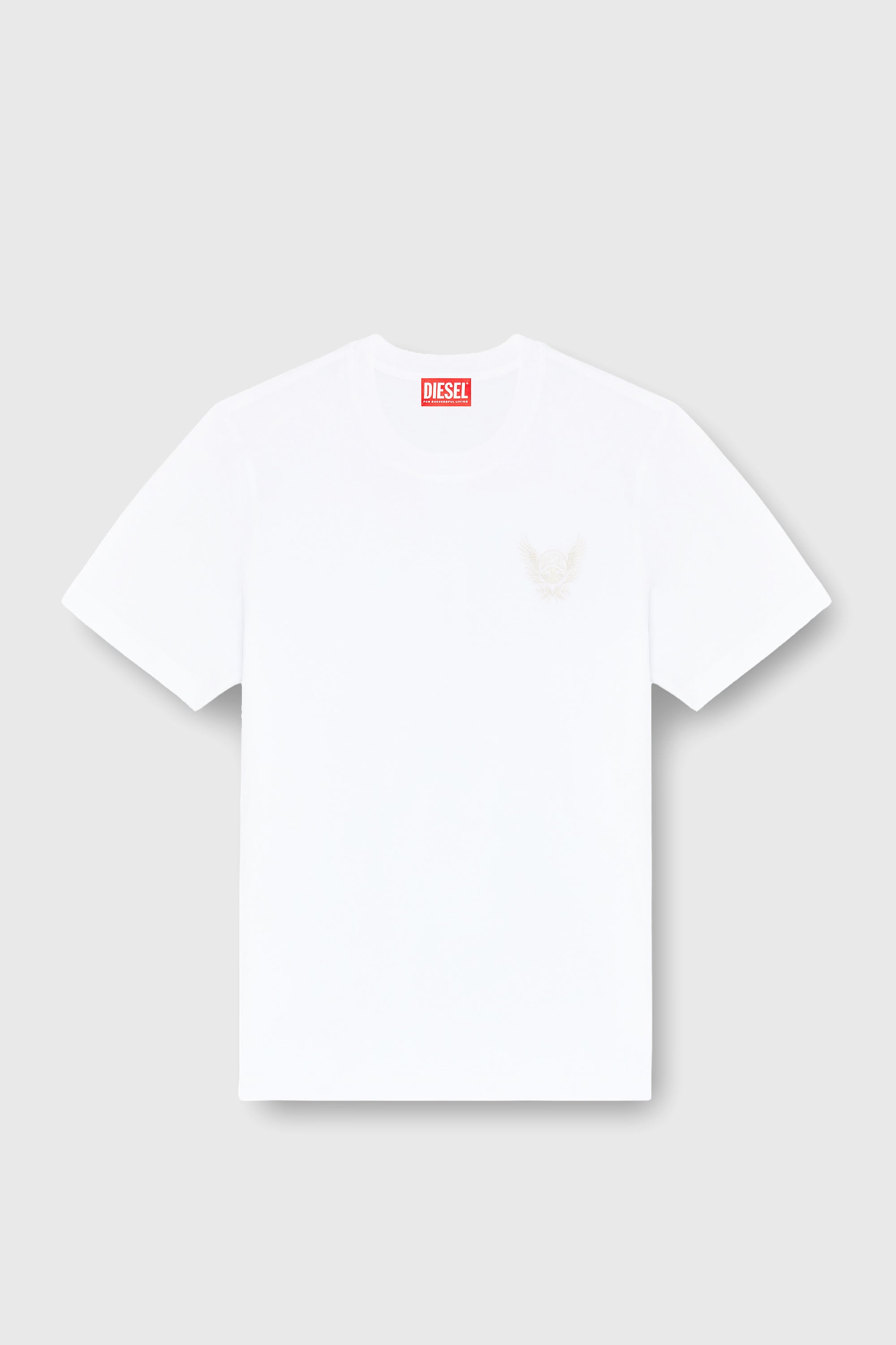 Diesel - T-ADJUST-AA8, Herren Baumwoll-T-Shirt mit Logo-Motiv auf der Brust in Wei&szlig; - 2