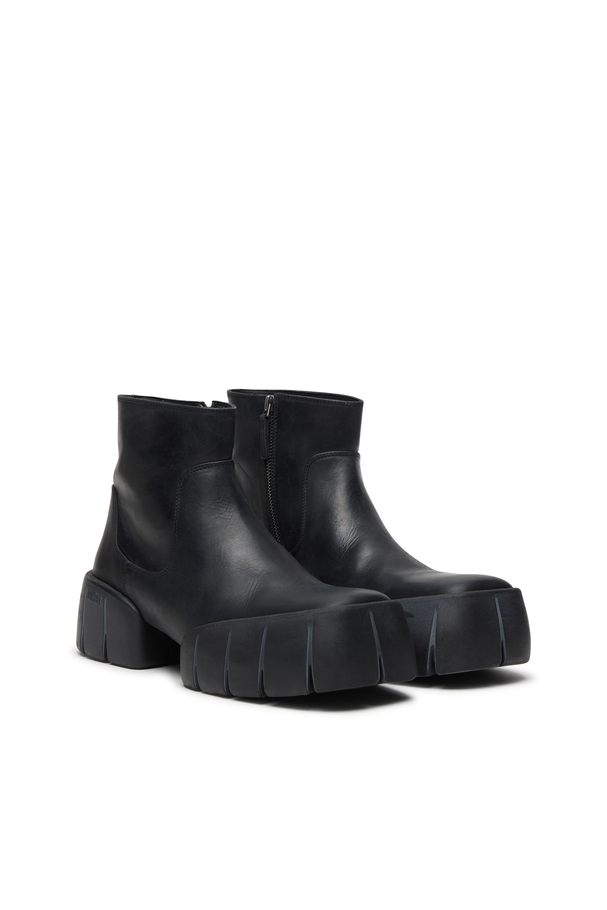 Diesel - D-TEX BT, Herren Stiefeletten aus Fetteleder mit geteilter Sohle in Schwarz - 3