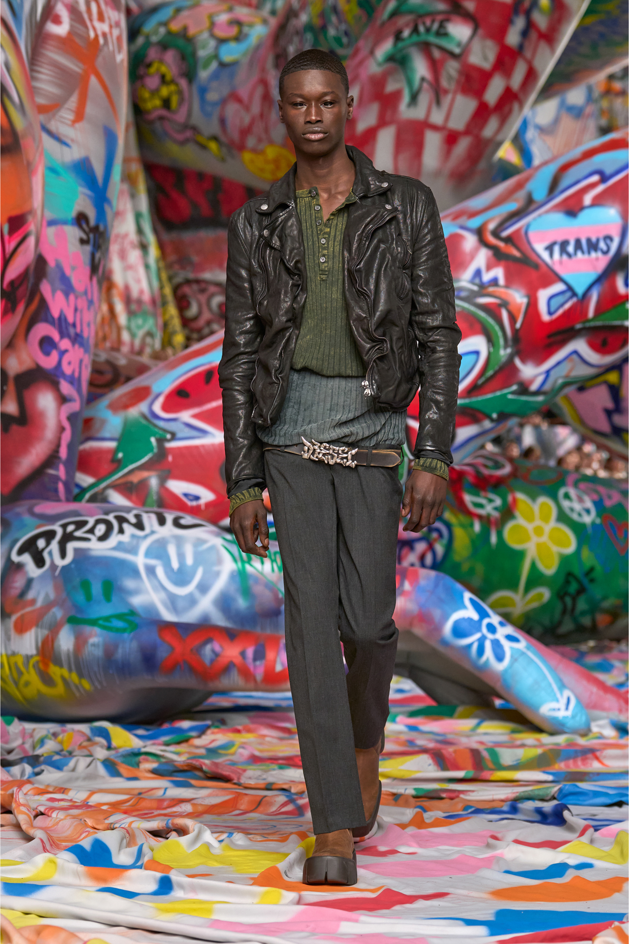 Diesel - L-UNCAN, Herren Bikerjacke aus thermischem Leder in Schwarz - 2