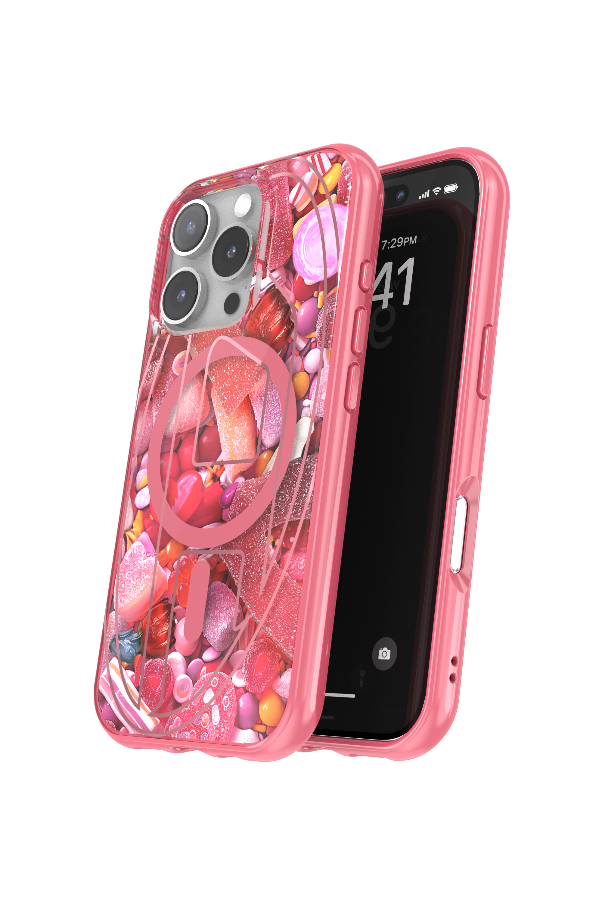 Diesel - 60250 AOP CASE, Unisex Oval D Hülle mit MagSafe iPhone 16 Pro in Rosa - 3