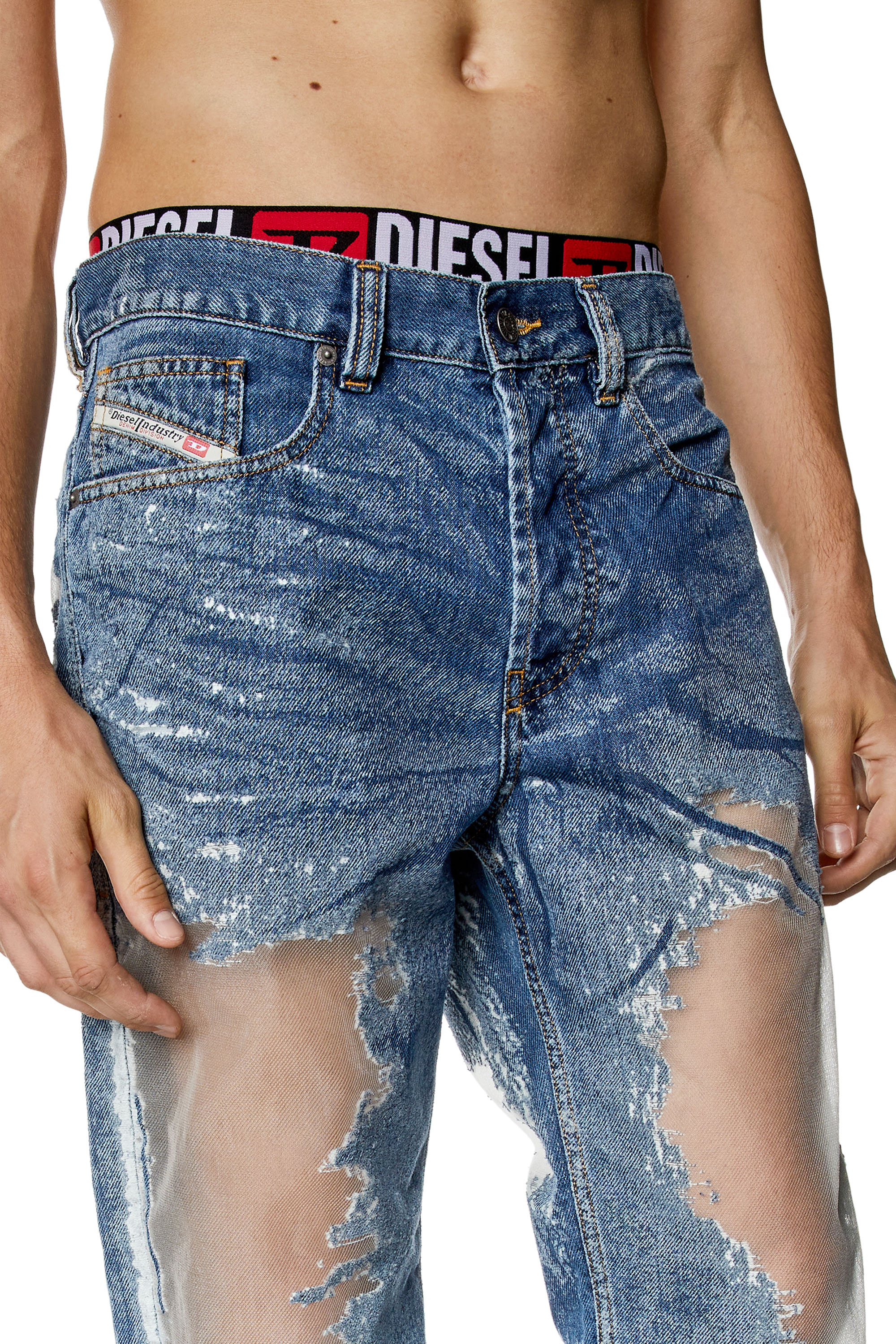 Diesel - Straight Jeans 2010 D-Macs 068JH, Mittelblau - Image 4