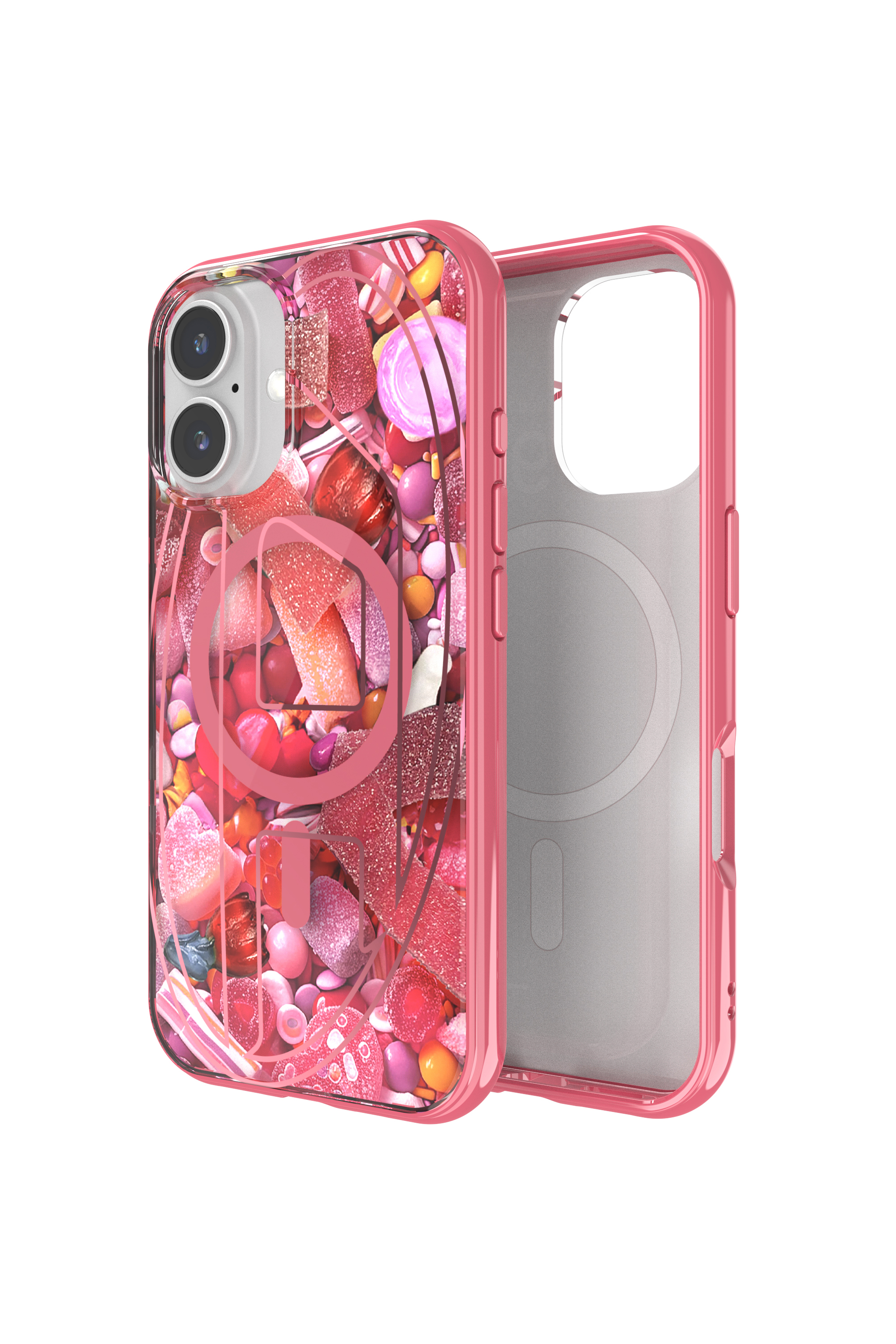 Diesel - 60249 AOP CASE, Unisex Oval D Hülle mit MagSafe iPhone 16 in Rosa - 1