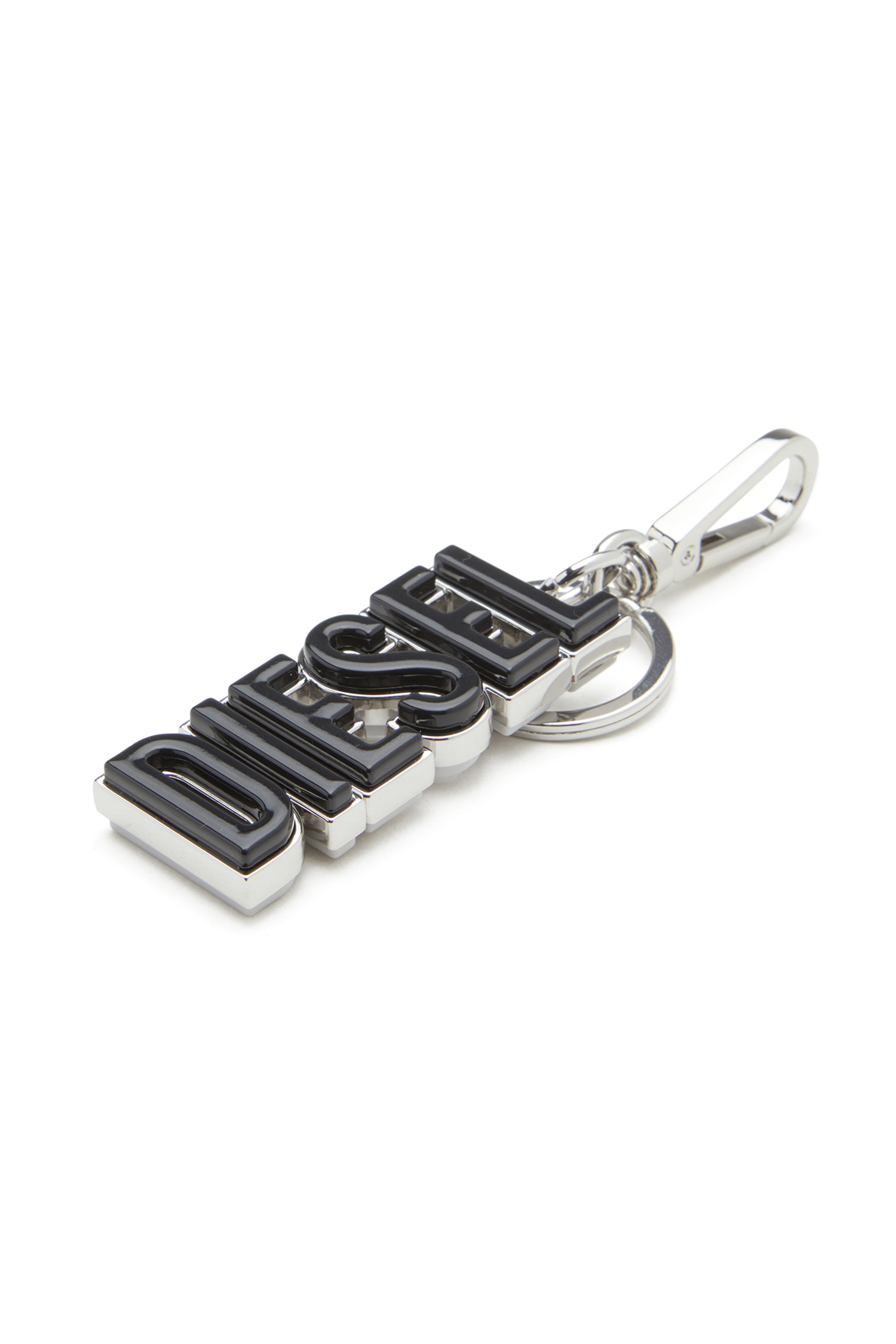 Diesel - DSL 3D KEY RING, Herren DIESEL-Schlüsselring aus Metall und Harz in Schwarz/Silber - 3