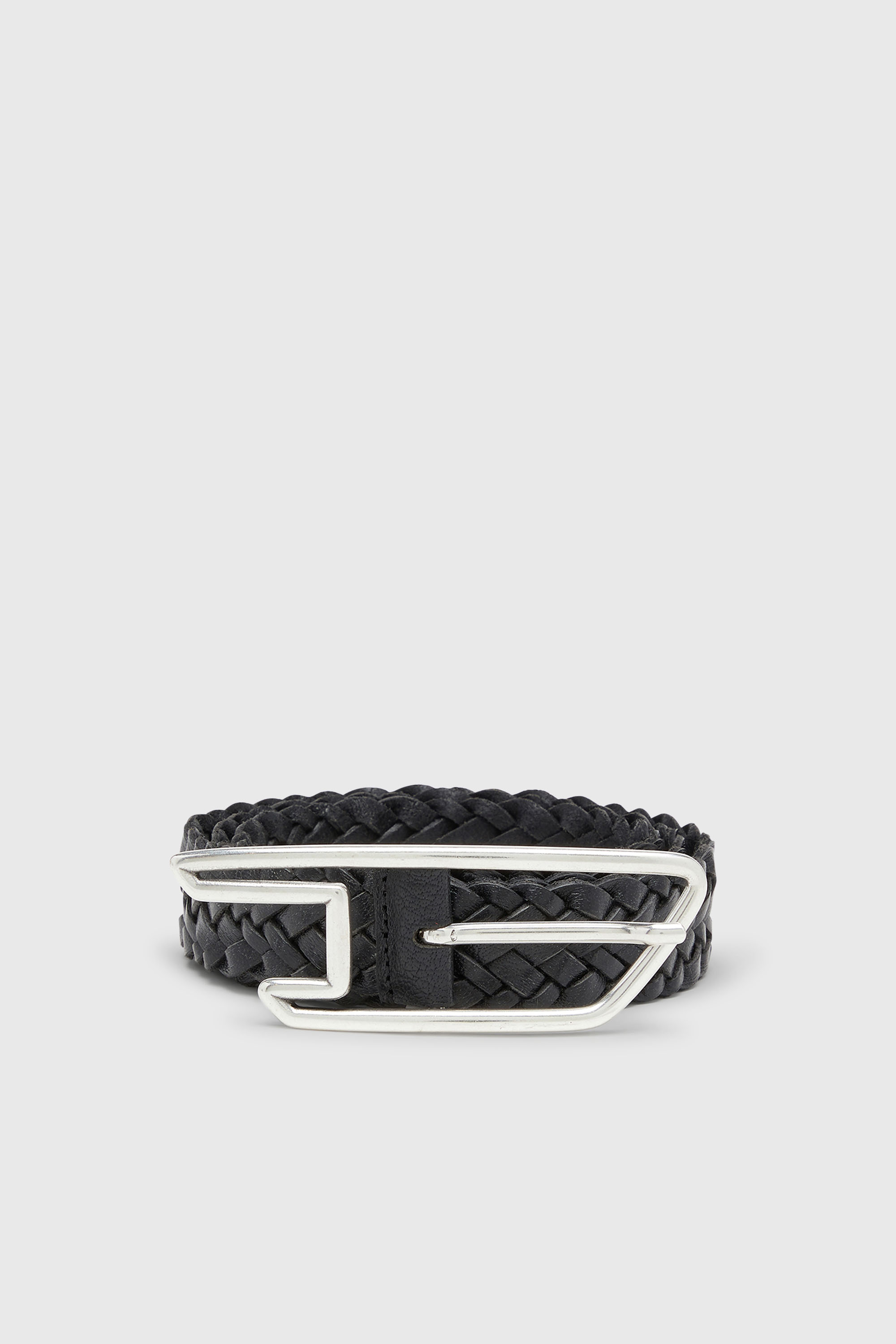 Diesel - B-D LINE 30 BRAIDERED, Unisex 3 cm G&uuml;rtel aus geflochtenem Leder in Schwarz - 1
