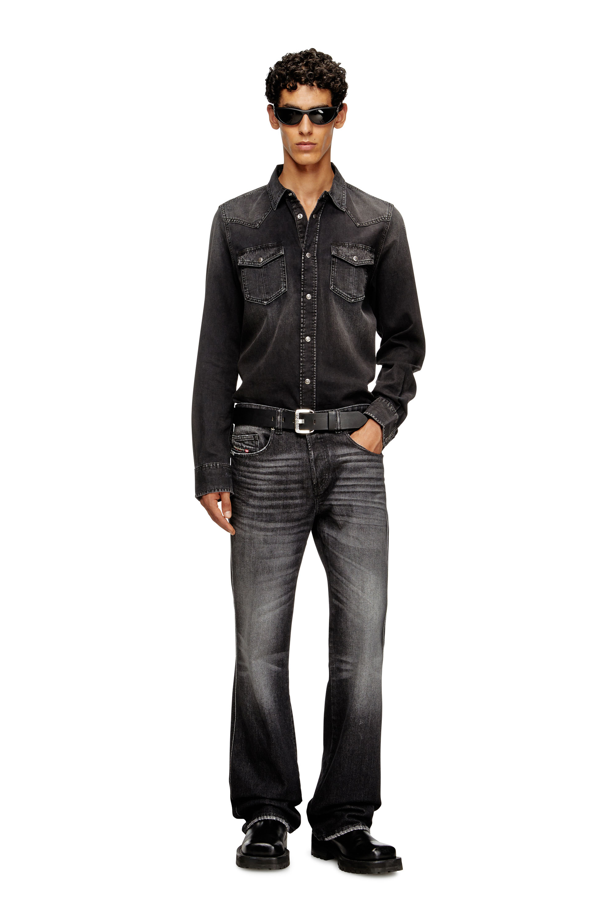 Diesel - D-VEGA, Herren Overshirt aus Denim in Schwarz - 1