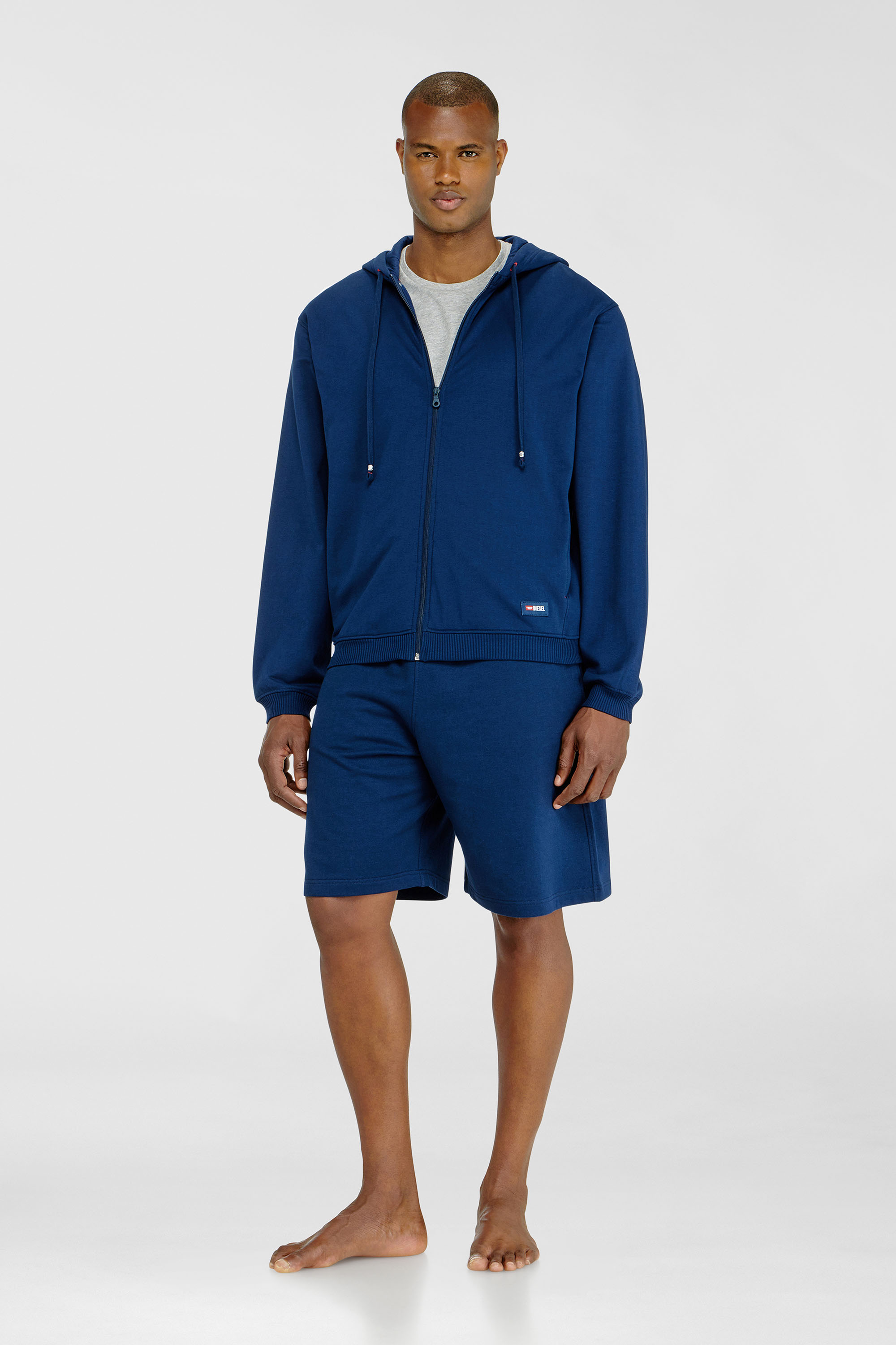 Diesel - JOY-D-CORE, Herren Kapuzenpullover aus aufgerauter Baumwollmischung in Blau - 2