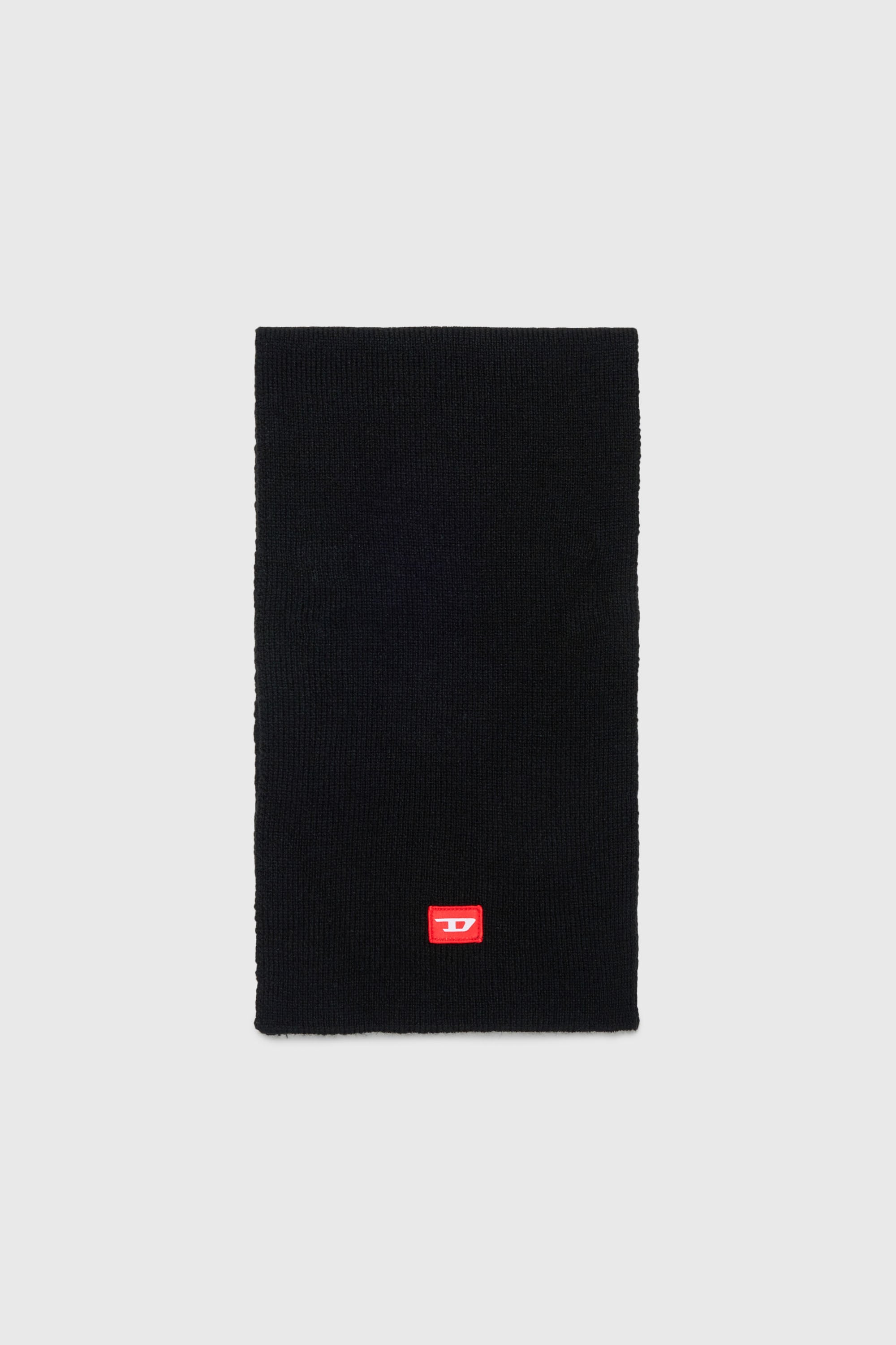 Diesel - RLOT, Unisex Schal aus Wollmischung mit D Logo patch in Schwarz - 1