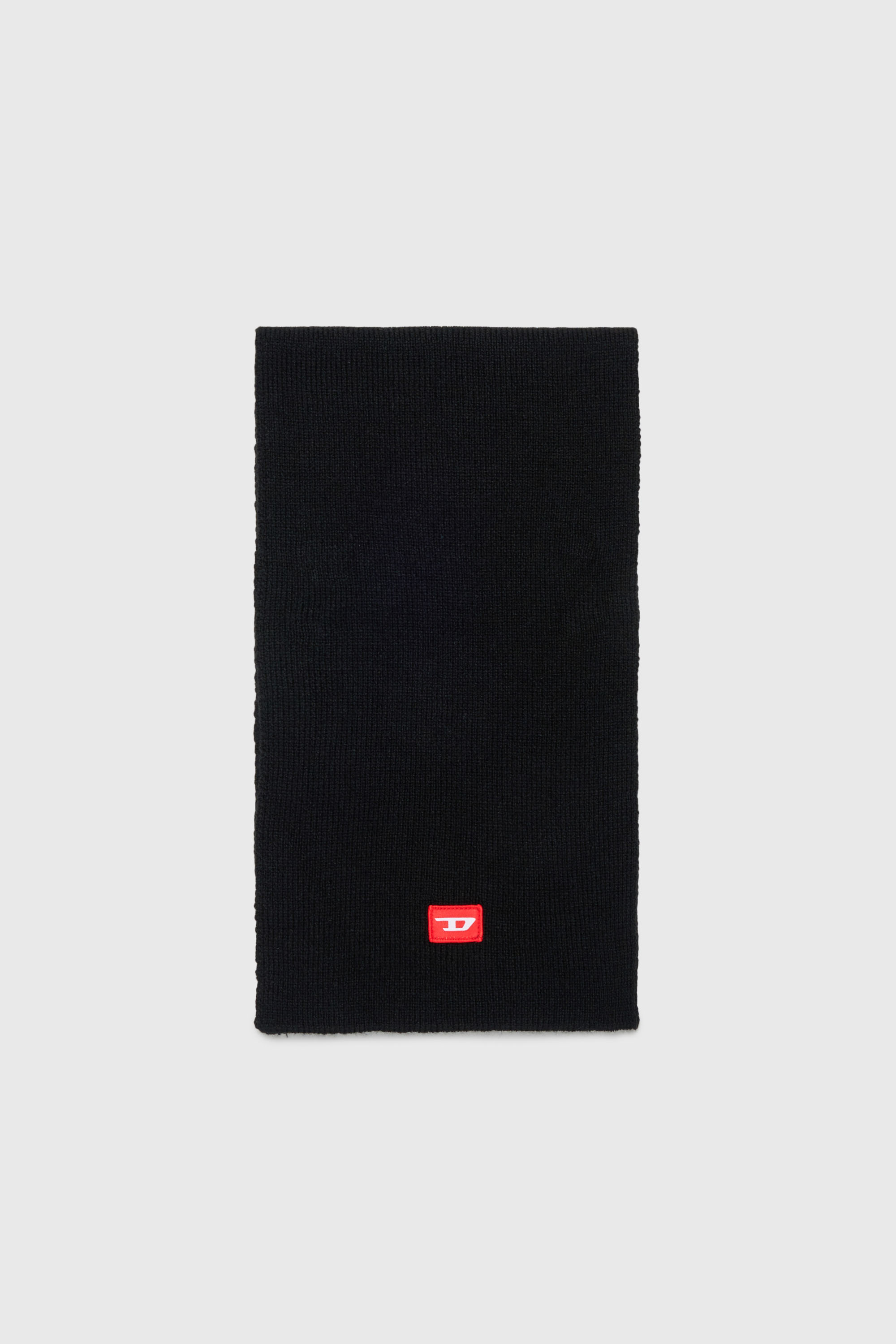 Diesel - RLOT, Unisex Schal aus Wollmischung mit D Logo patch in Schwarz - 1