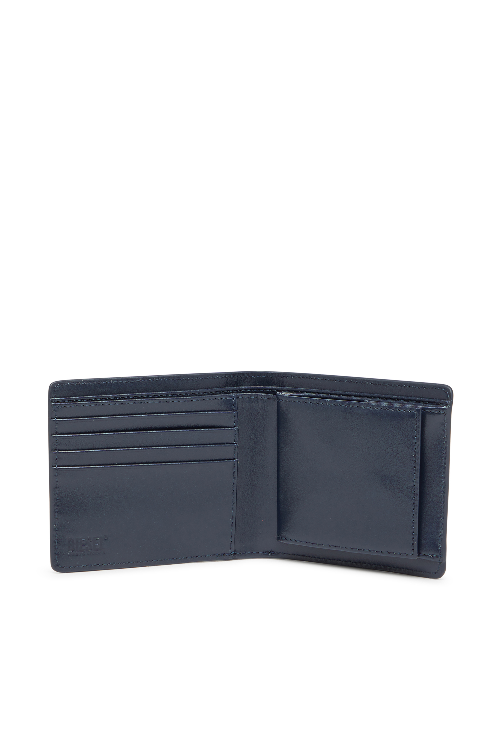 Diesel - HOLI-D BI FOLD COIN S 3D, Unisex Bifold-Portemonnaie aus gleder in Blau - 3